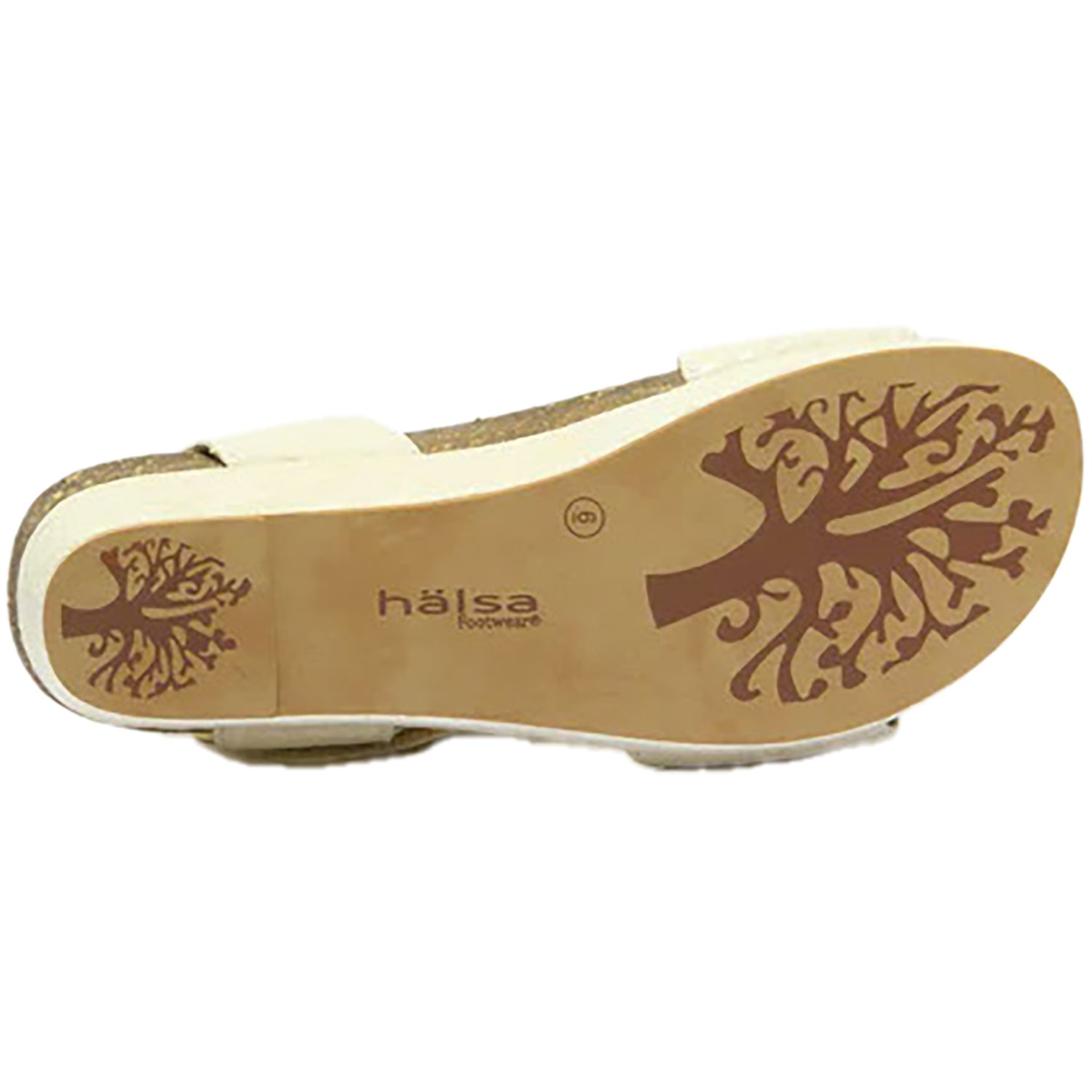 Womens Halsa Halsa Giselle Women's Wedge Sandals Ivory/Metallic Flower Leather Ivory/Metallic Flower Leather