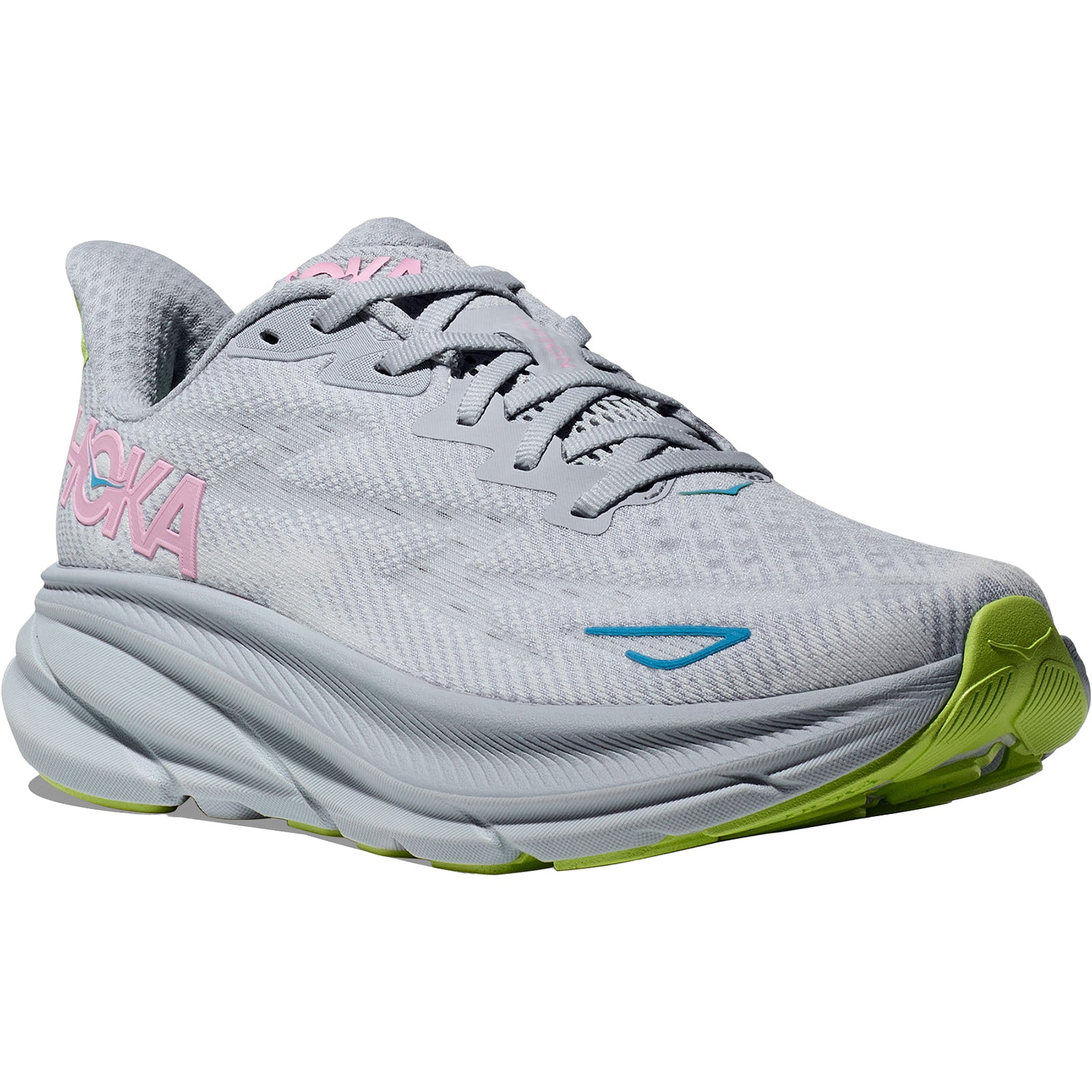 Womens Hoka one one Women's Hoka Clifton 9 Gull/Sea Ice Mesh (Neutral Support) Gull/Sea Ice Mesh