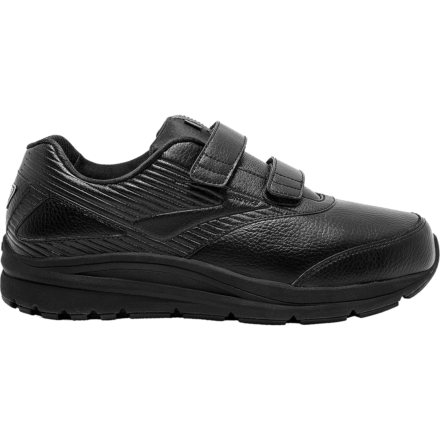 Mens Brooks Brooks Addiction Walker V-Strap Men's Walking Shoes Black Leather Black Leather