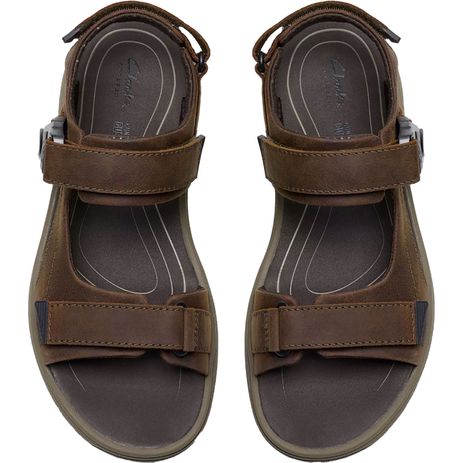 Mens Clarks Clarks Saltway Trail Men's Sandals Dark Brown Leather Dark Brown Leather