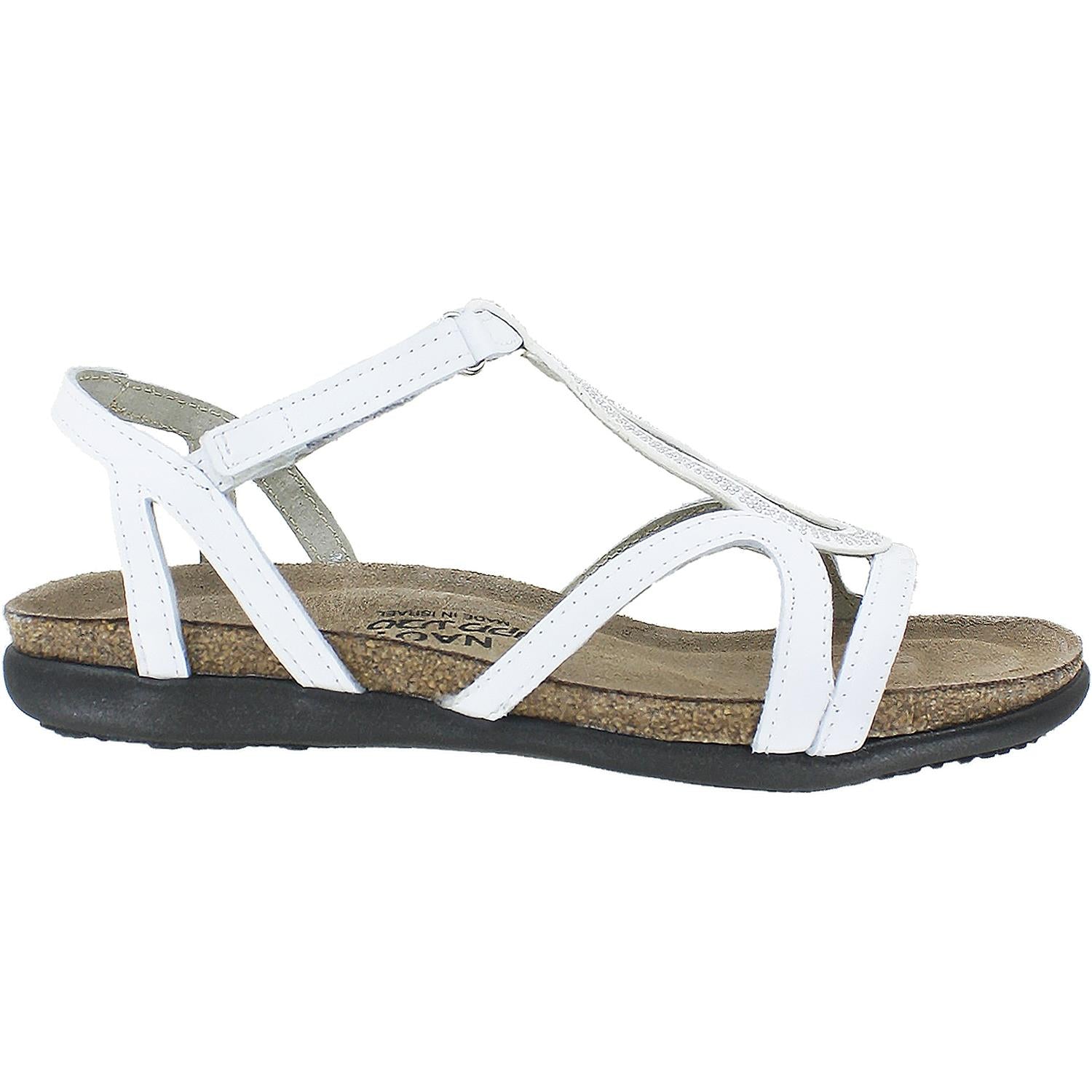 Womens Naot Naot Tamara Women's Strappy Sandals White Leather W/Silver Rivets White Leather W/Silver Rivets