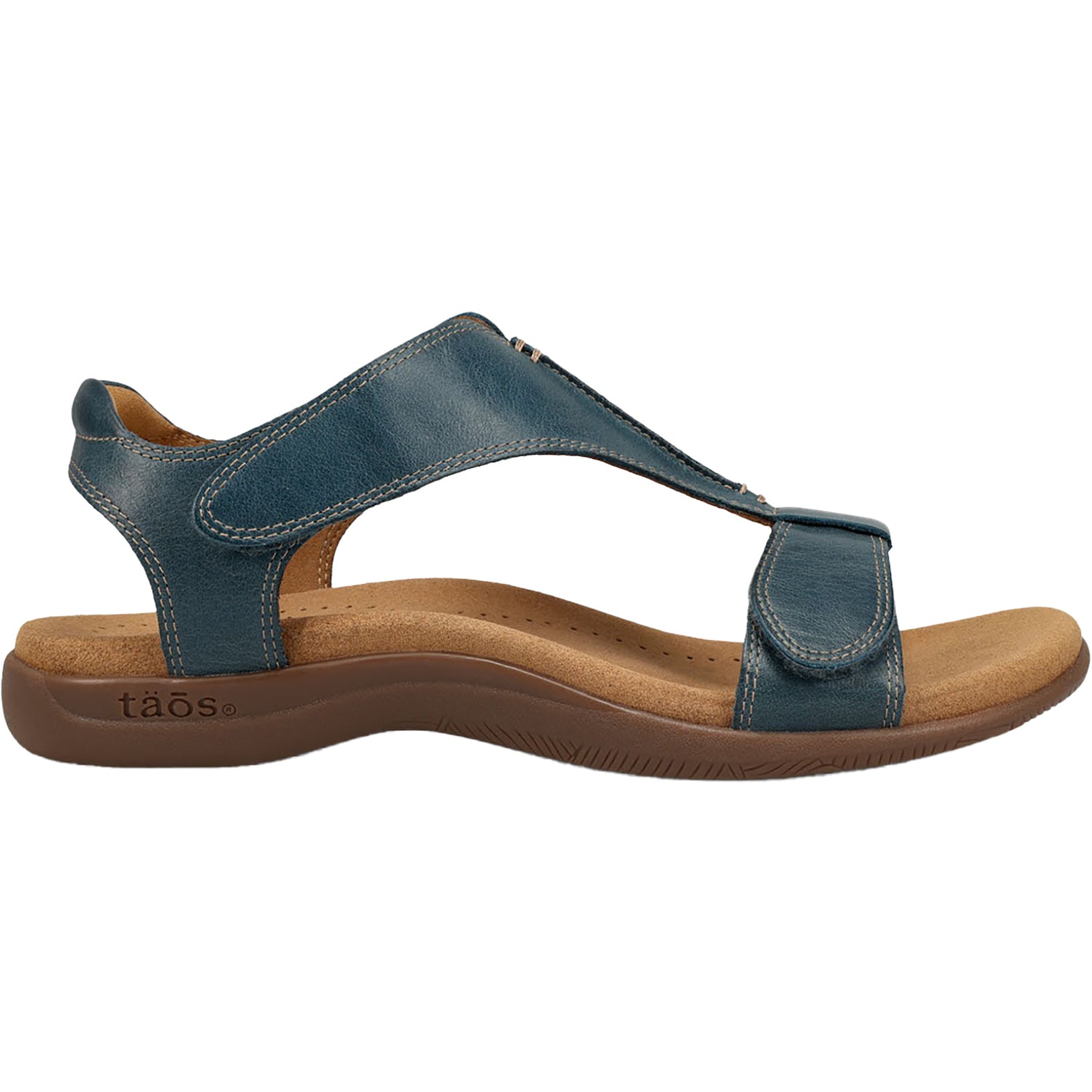 Womens Taos Taos The Show Women's Sandals Petrol Blue Leather Petrol Blue Leather