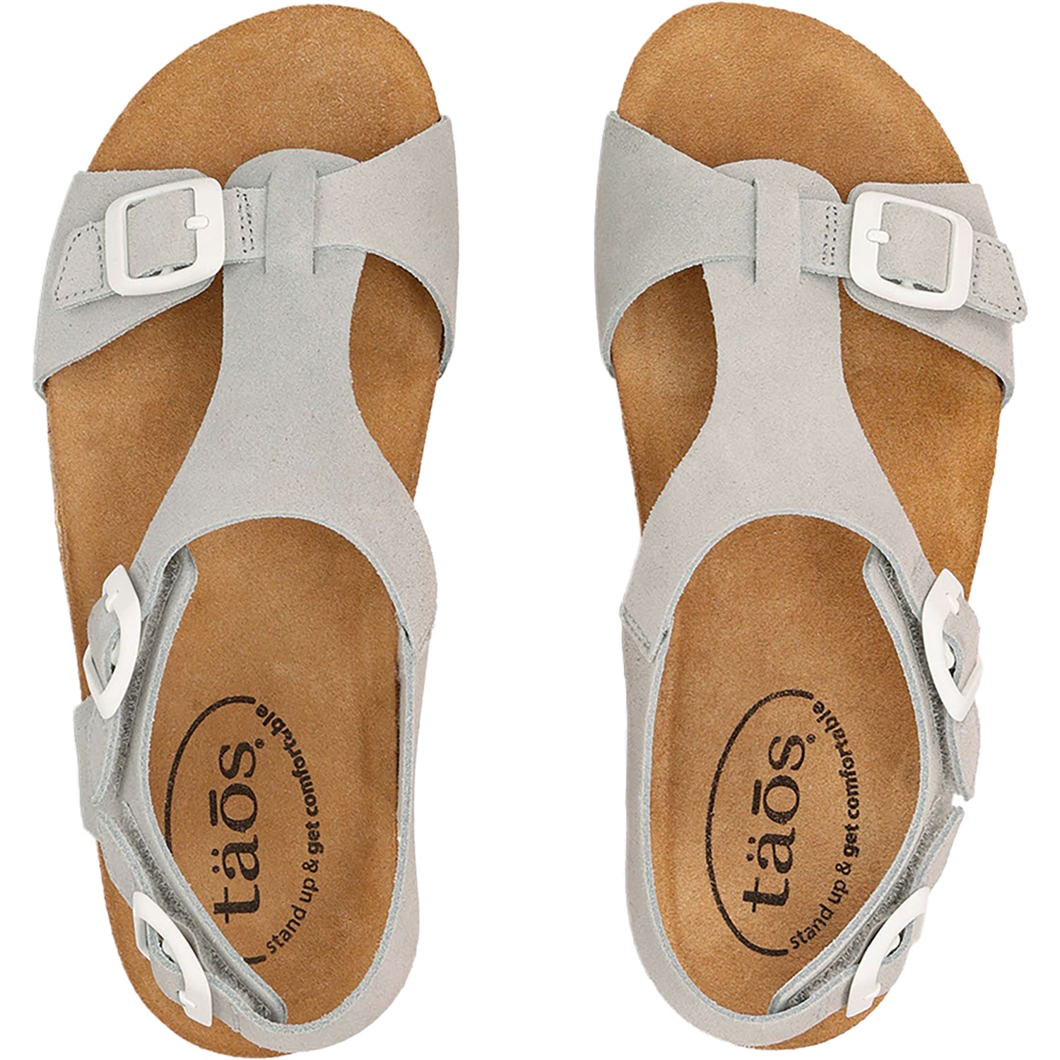 Womens Taos Taos MVP Women's Sandals Light Grey/White Buckle Light Grey/White Buckle