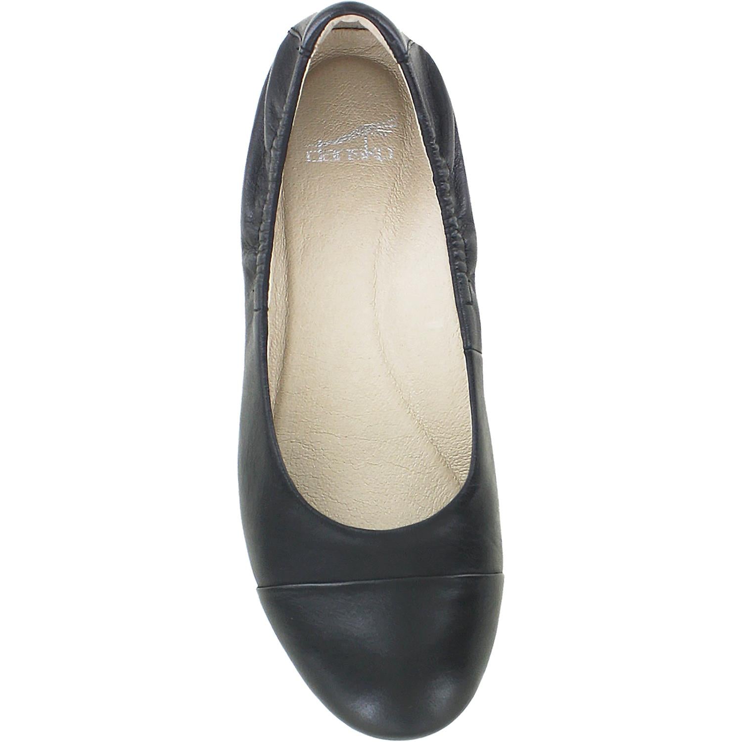 Womens Dansko Dansko Lisanne Women's Ballerina Flats Black Milled Nappa Leather Black Milled Nappa Leather