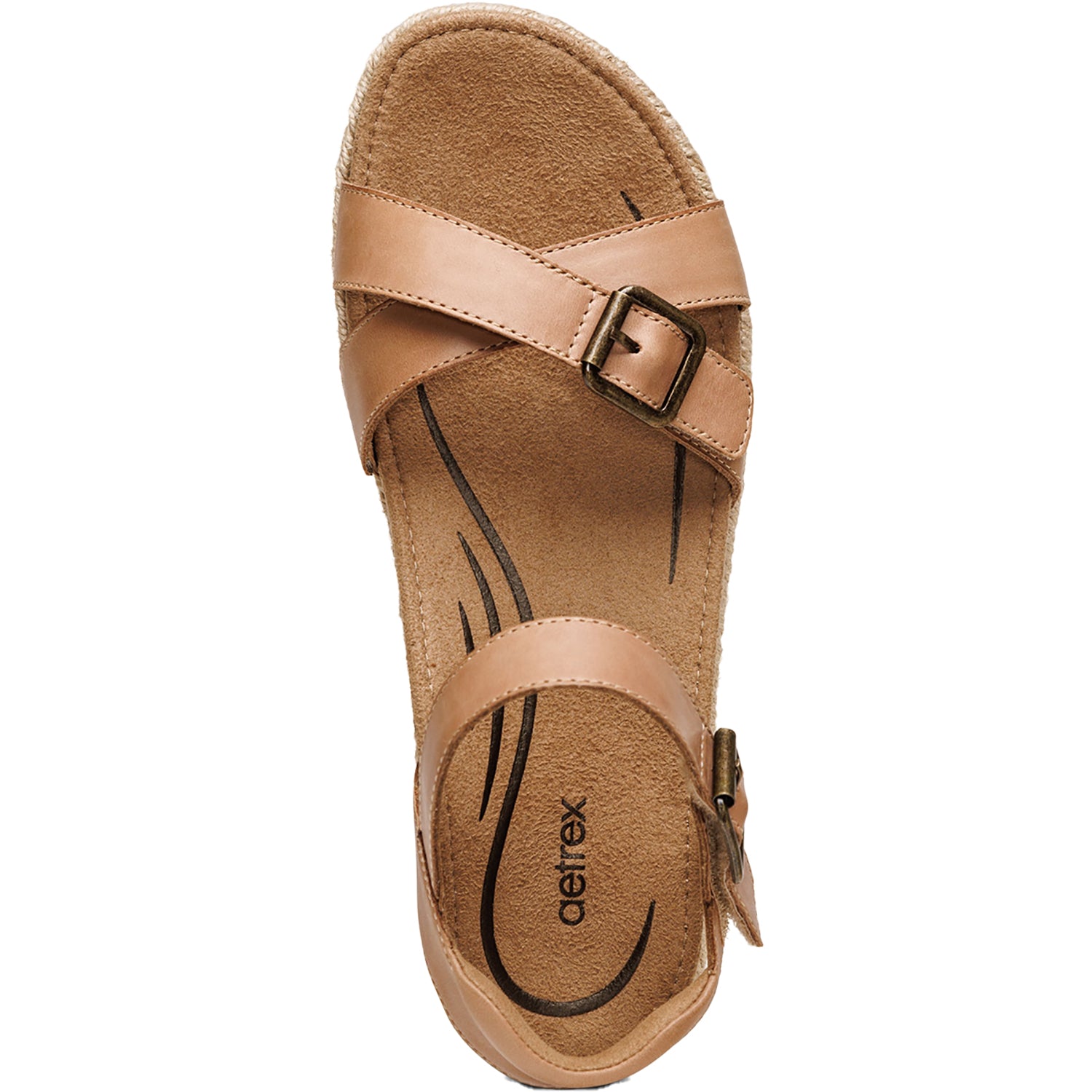 Womens Aetrex Aetrex Paula Women's Espadrille Sandals Aetrex Paula Camel Leather Aetrex Paula Camel Leather