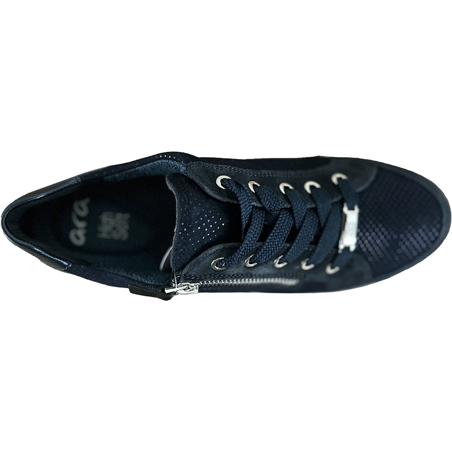 Womens Ara shoes Ara Oleanna Women's Walking Sneakers Midnight Blue Puntikid Suede Midnight Blue Puntikid Suede