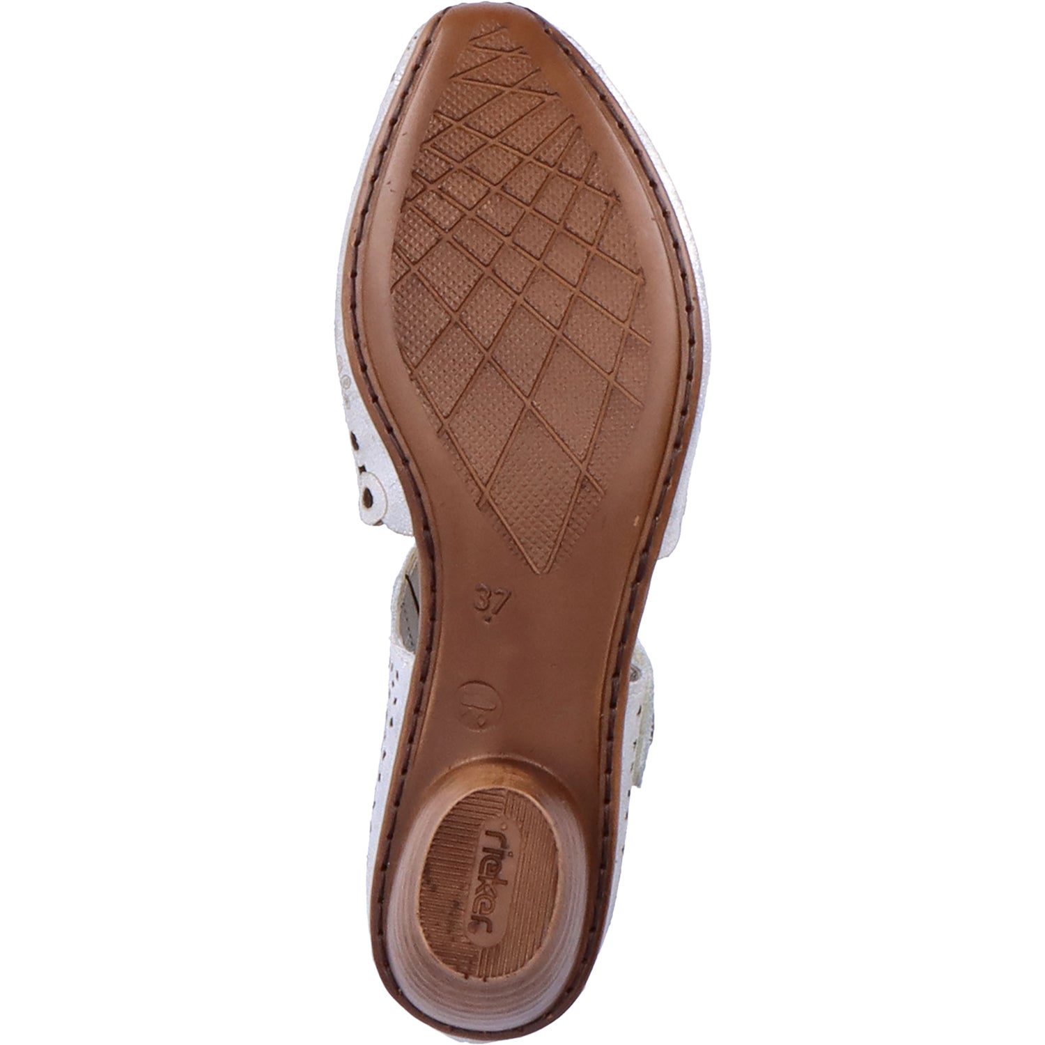 Womens Rieker Rieker 43753-90 Mirjam 53 Women's Mary Janes Silver Leather Silver Leather