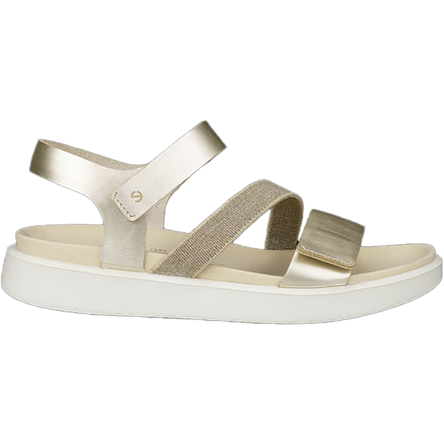 Womens Ecco Ecco Flowt Women's Sandals Pure White Gold Pure White Gold