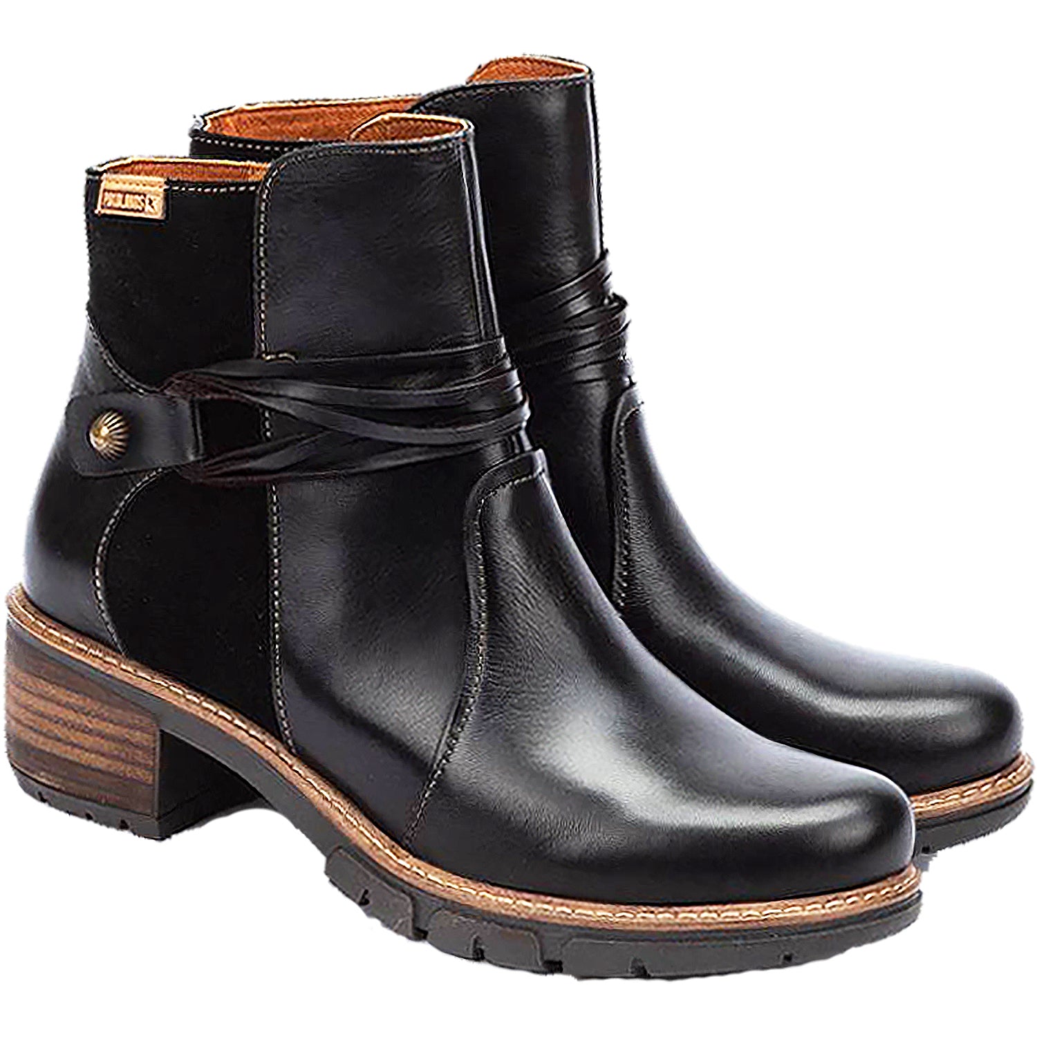 Womens Pikolinos Pikolinos San Sebastian W1T-8906C2 Women's Ankle Boots Black Leather Black Leather