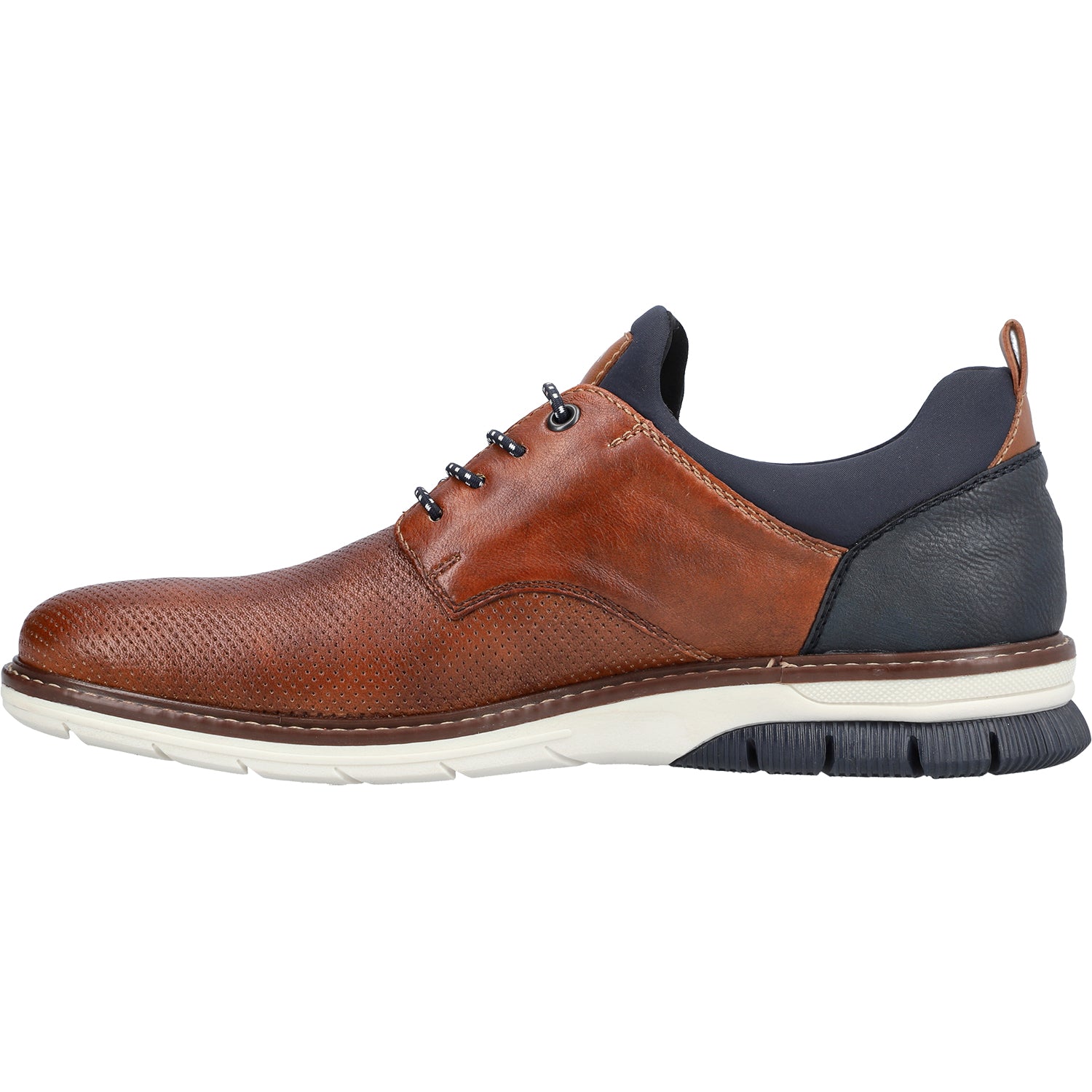 Mens Rieker Rieker 14450-22 Men's Oxford Shoes Nuss/Lake/Navy Leather Nuss/Lake/Navy Leather