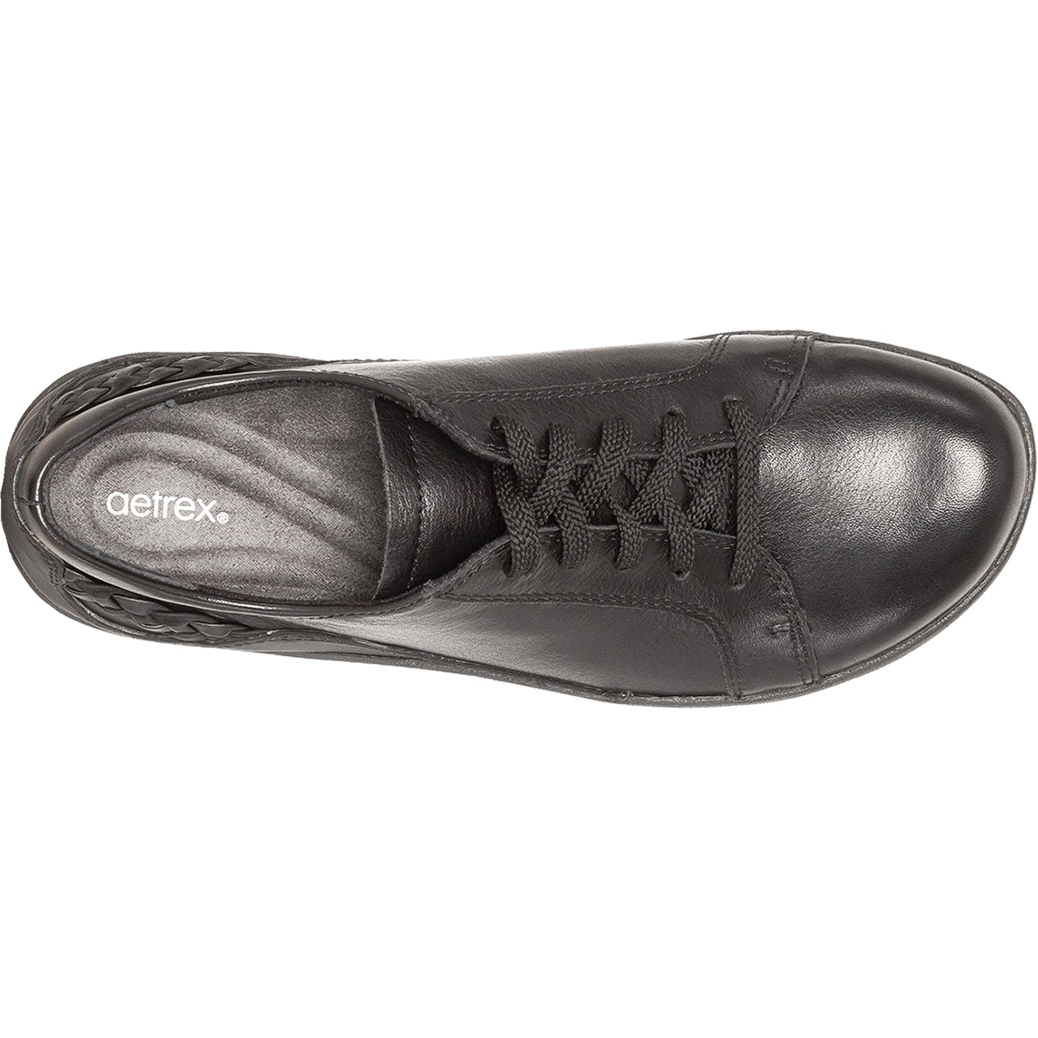 Womens Aetrex Aetrex Dana Women's Lace Up Shoes Oxfords Black Leather Black Leather