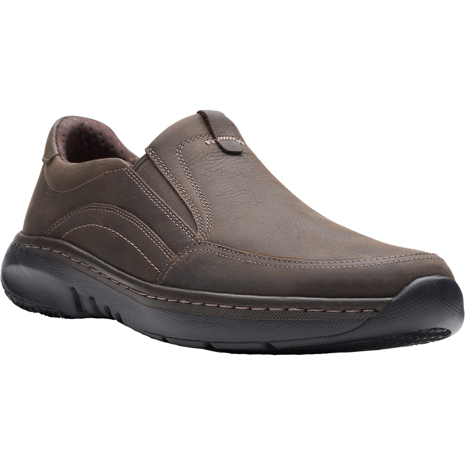 Mens Clarks Men's Clarks Pro Step Dark Brown Tumbled Leather Dark Brown Tumbled Leather