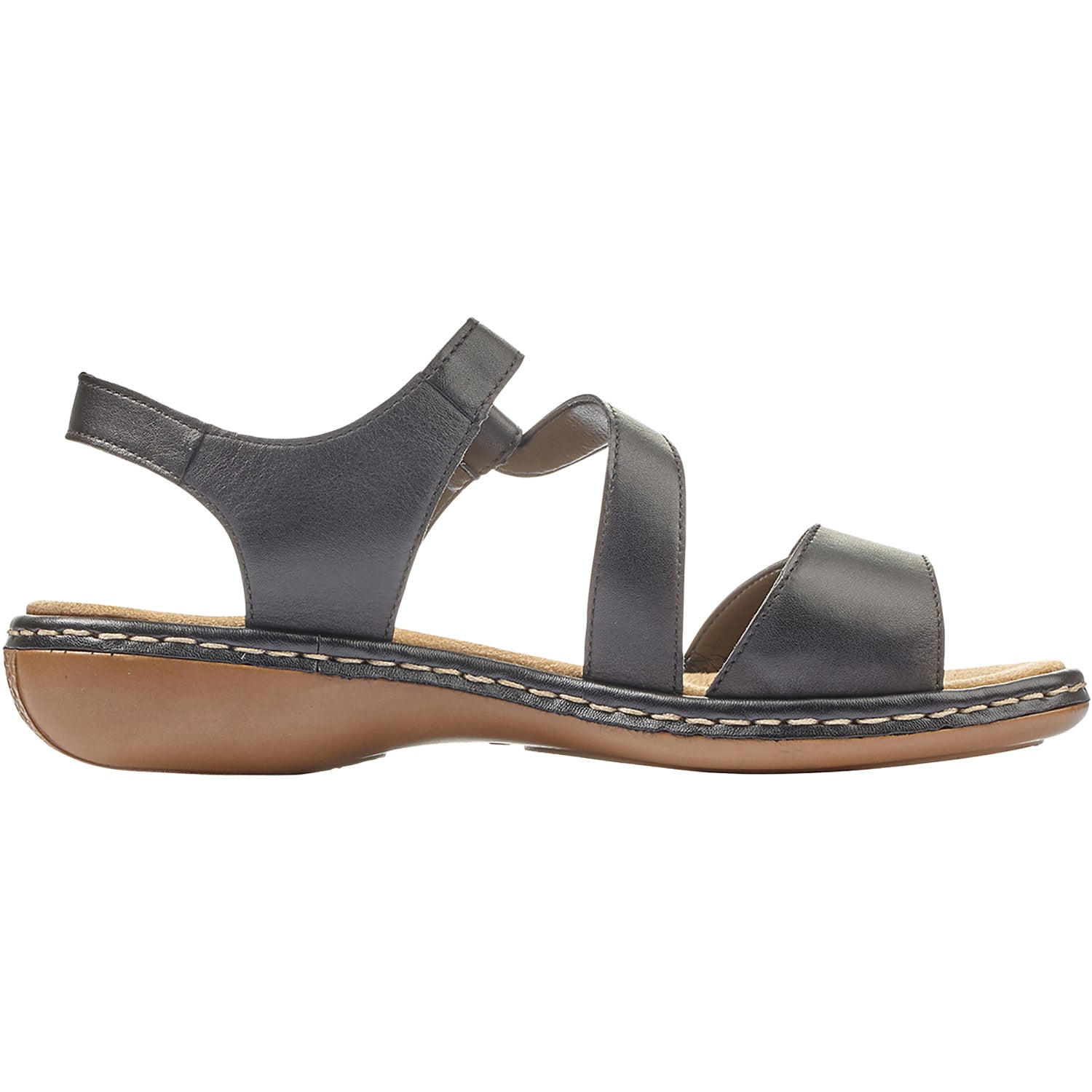 Womens Rieker Rieker 659C7-00 Regina Women's Sandals Black Leather Black Leather