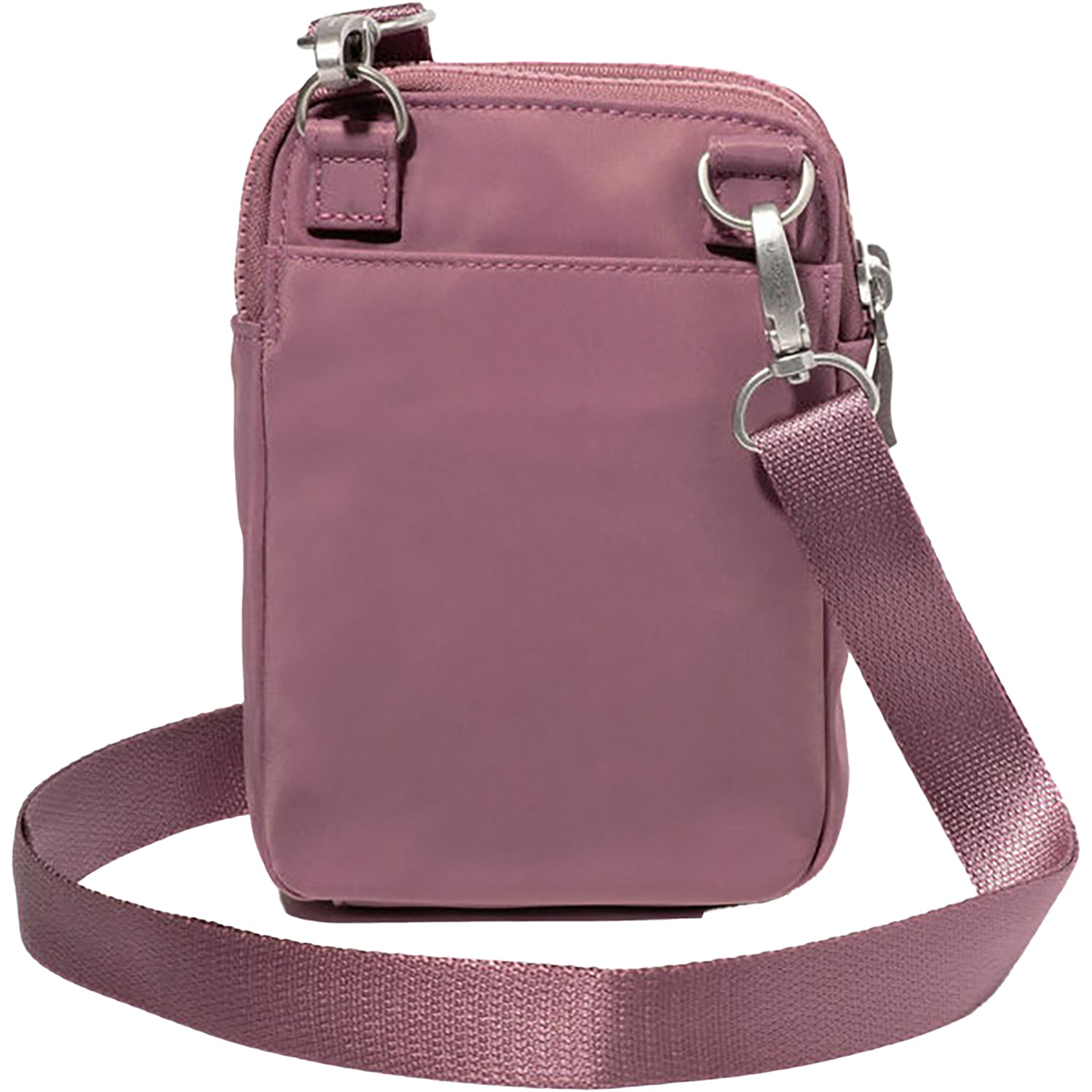 Womens Baggallini Baggallini Modern Take Two RFID Crossbody Mauve Twill Nylon Mauve Twill Nylon