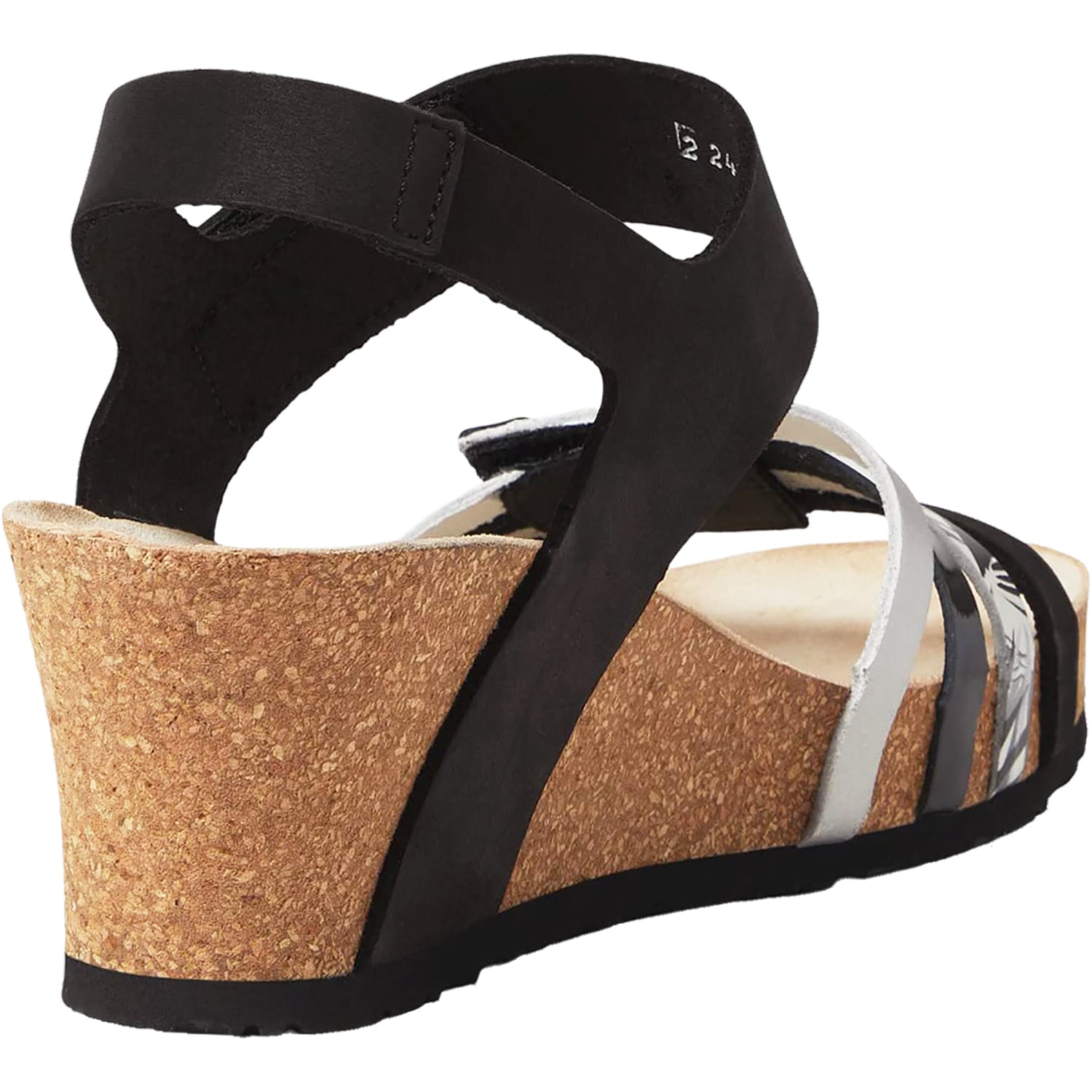 Womens Mephisto Mephisto Lucia Women's Wedge Heel Sandals Black Nubuck/Leather Black Nubuck/Leather