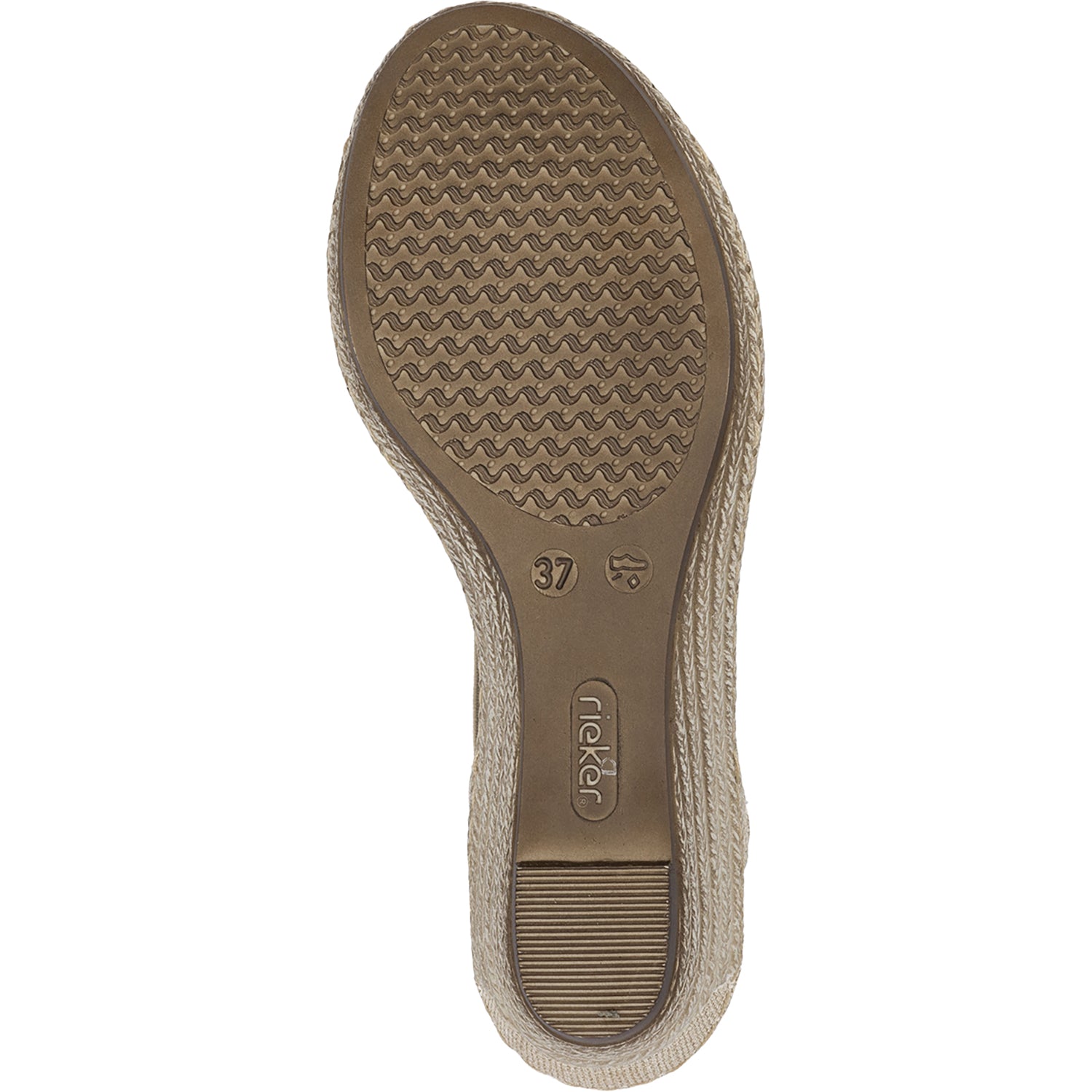Womens Rieker Rieker 624H6-93 Fanni H6 Women's Wedge Sandals Muschel Stripe Metallic Synthetic Muschel Stripe Metallic Synthetic