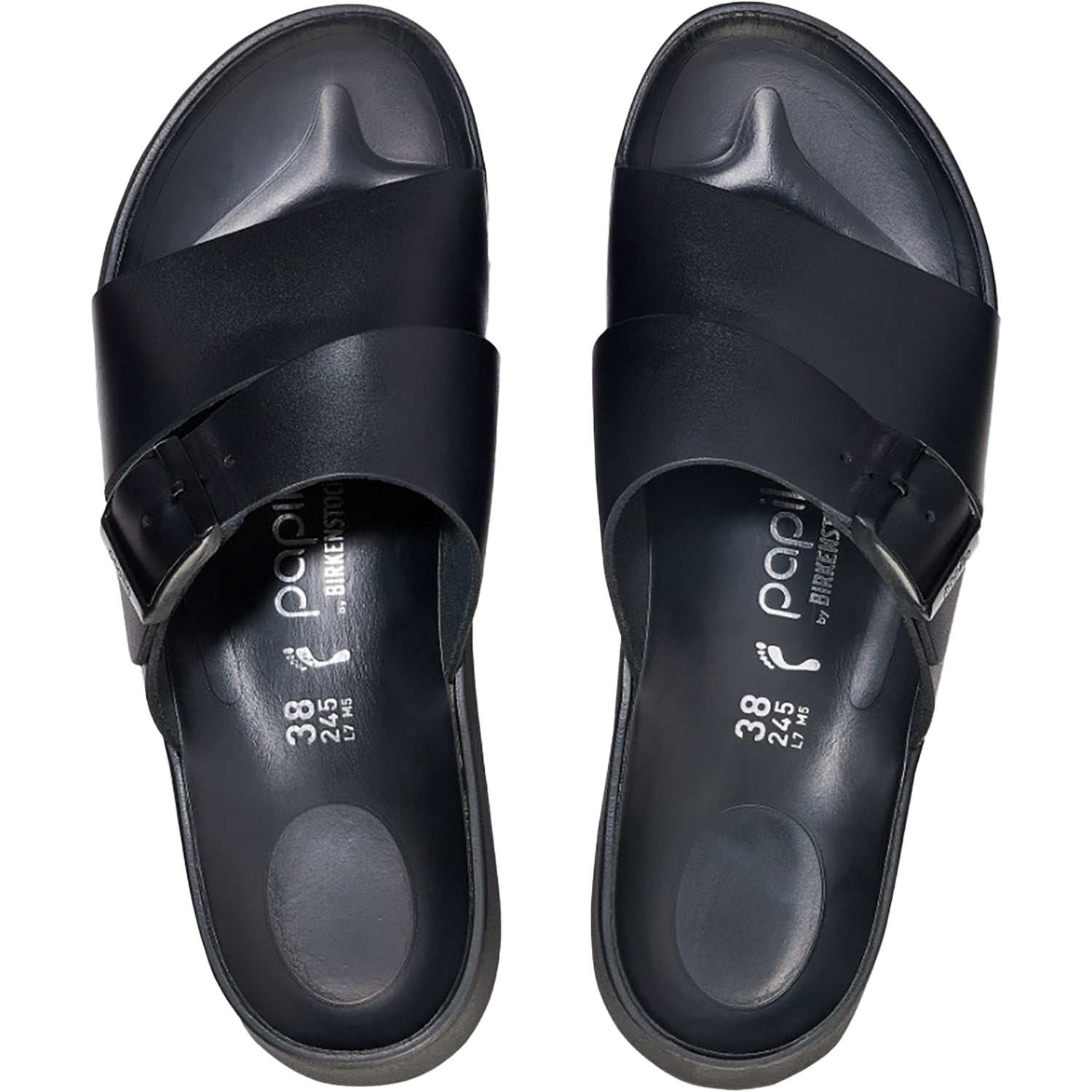 Womens Birkenstock Birkenstock Papillio Almina Women's Wedge Heel Sandals Black Leather Black Leather