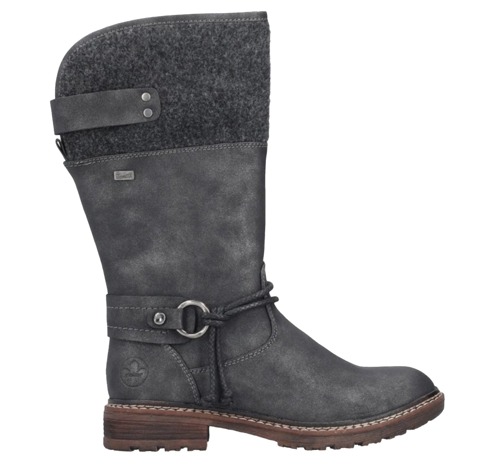 Womens Rieker Rieker 94774-45 Dominika 74 Women's Ankle Boots Graphite/Anthrazit Synthetic Graphite/Anthrazit Synthetic