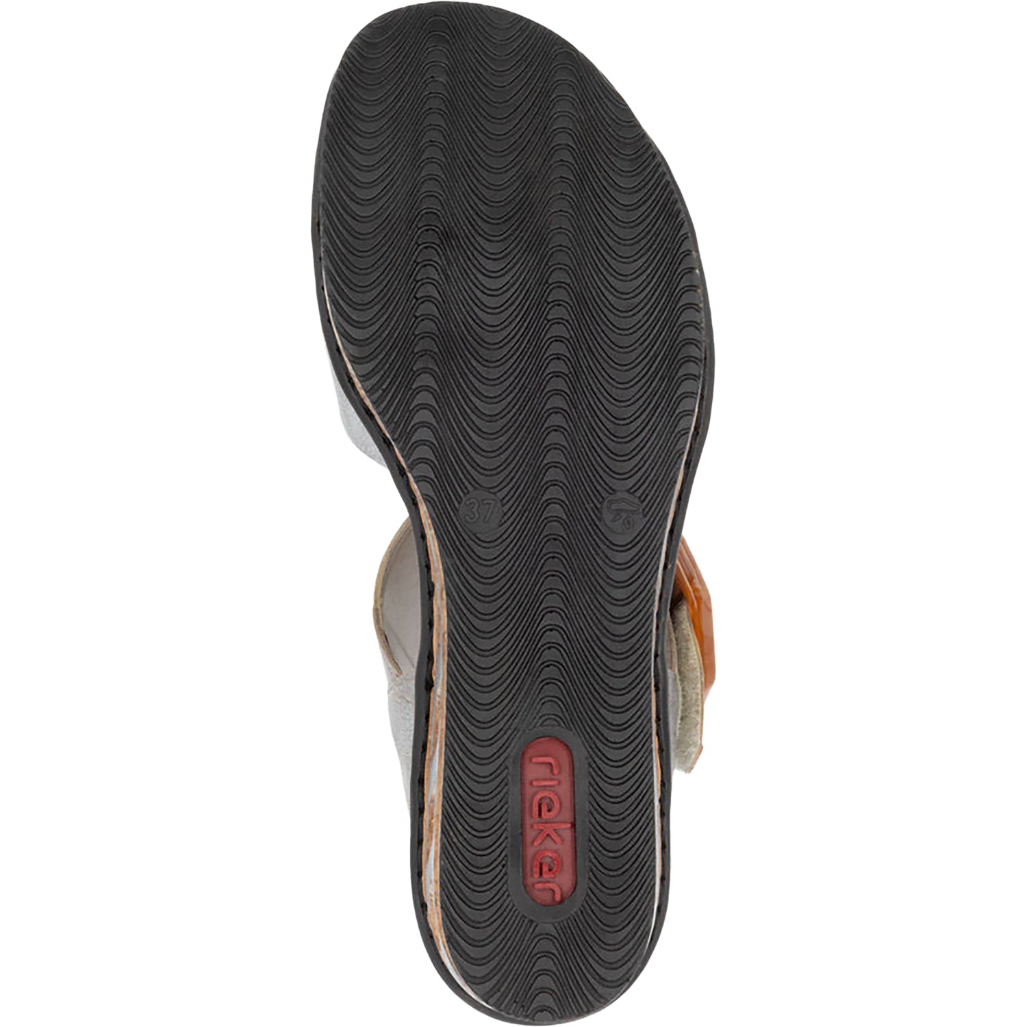 Womens Rieker Rieker 68176-40 Women's Wedge Sandals Grey/Cayenne Synthetic Grey/Cayenne Synthetic