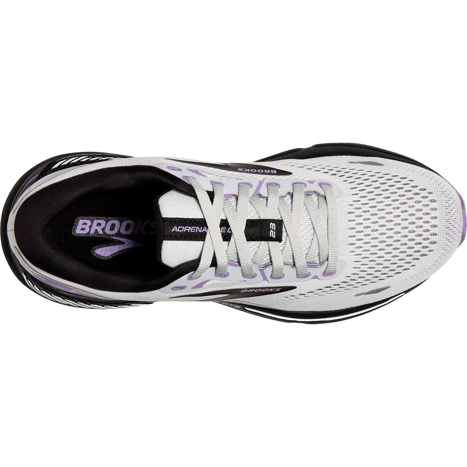 Womens Brooks Brooks Adrenaline GTS 23 Stability Mesh Women's Running Shoes Grey/Black/Purple (Stability Support) Grey/Black/Purple