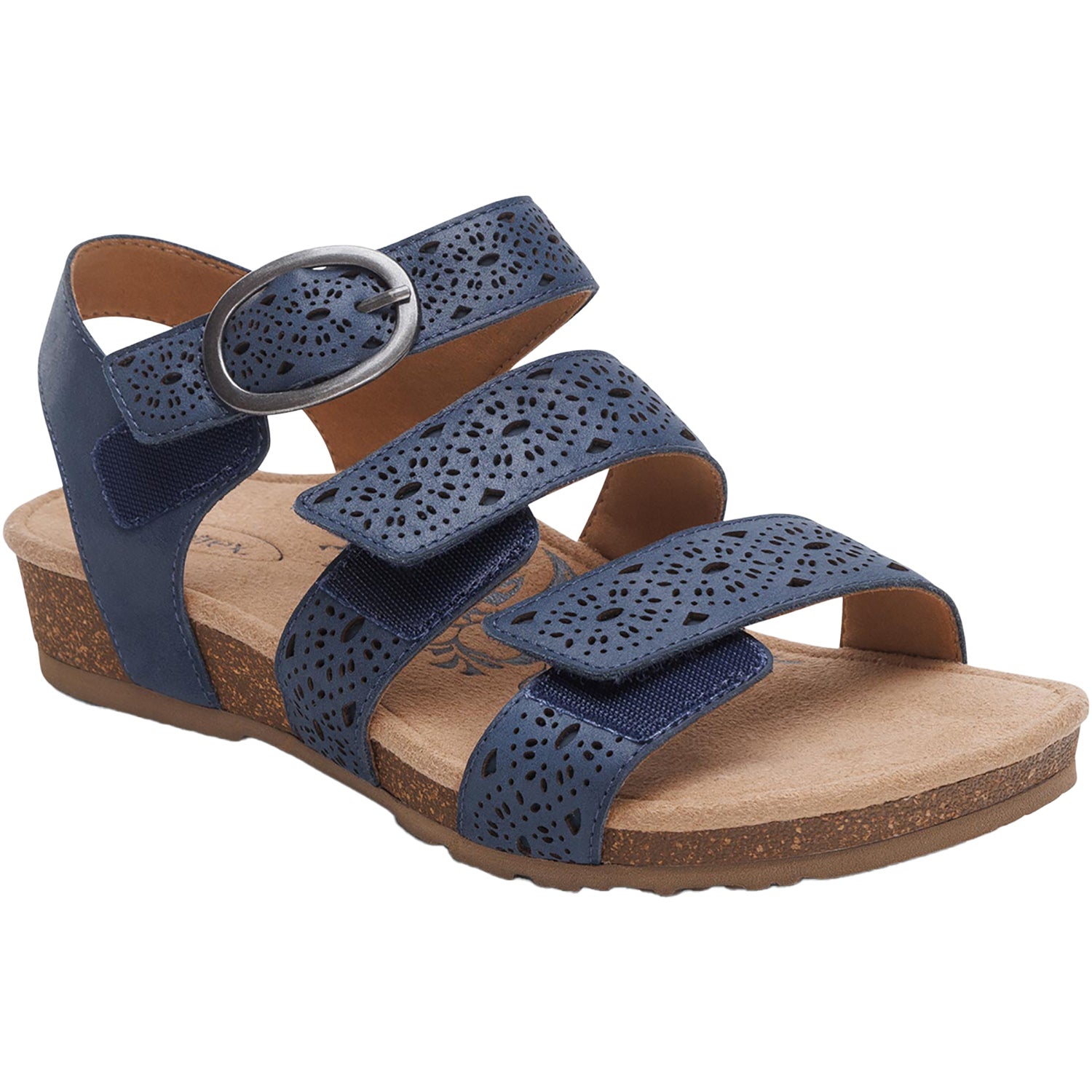 Womens Aetrex Women's Aetrex Lilly Navy Cutout Leather Navy Cutout