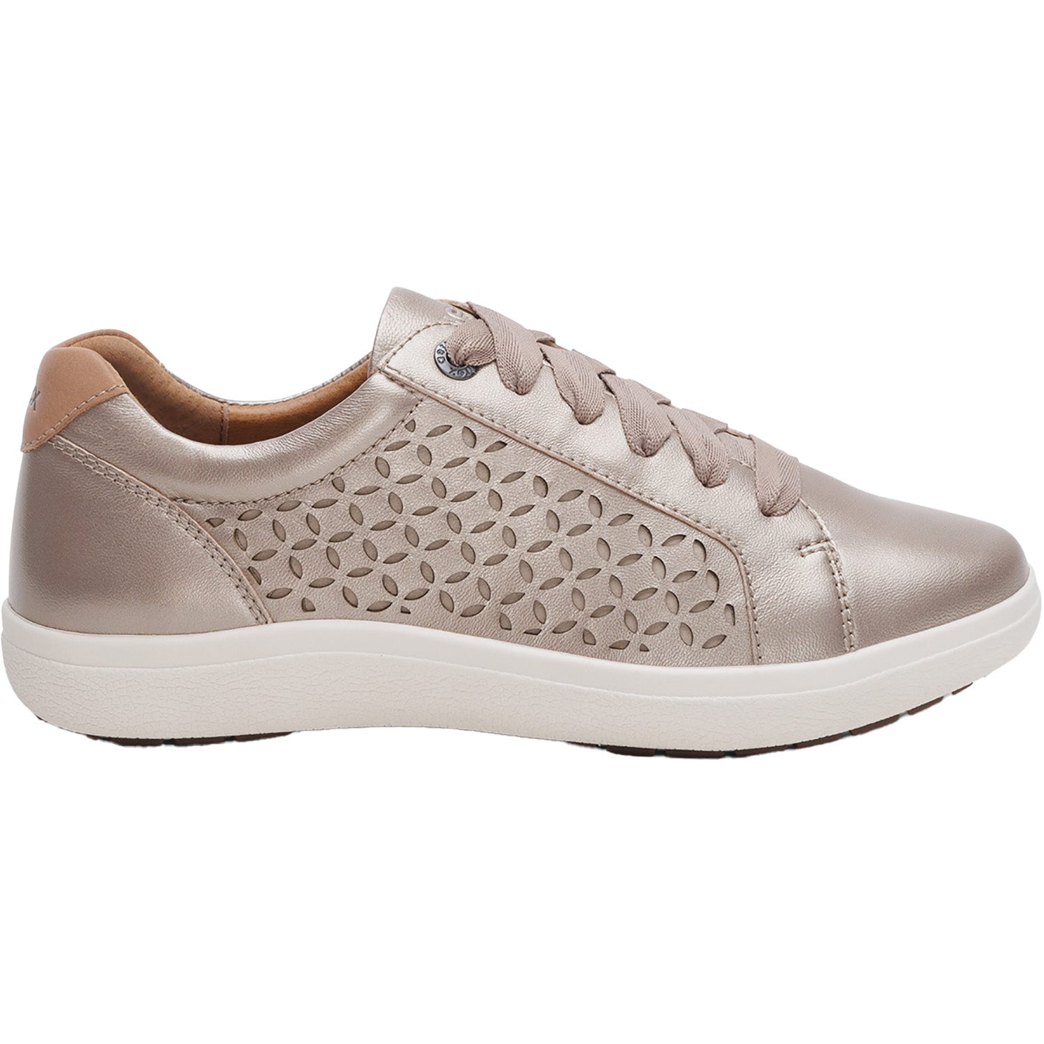 Womens Aetrex Aetrex Courtney Cutout Women's Sporty Lace Up Shoes White Gold White Gold
