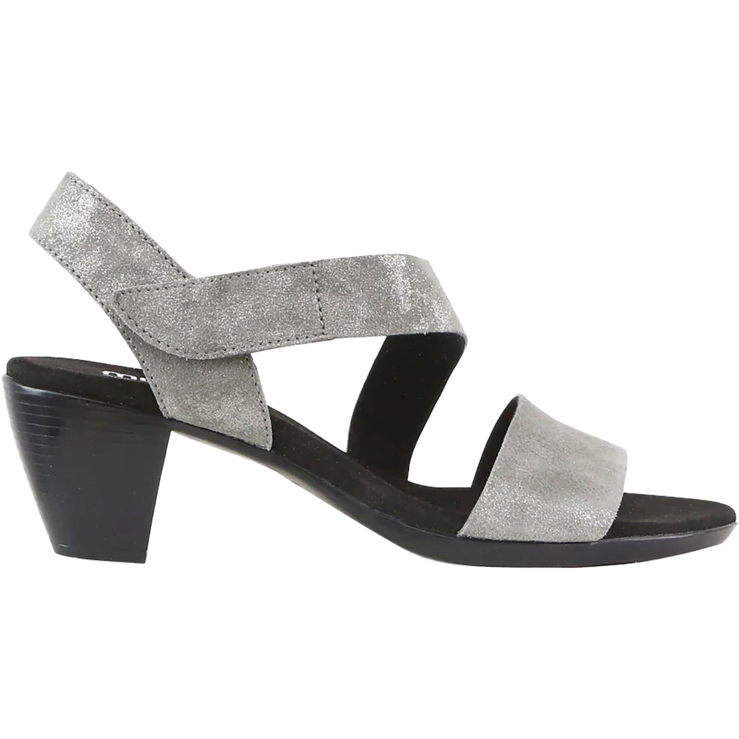 Womens Munro Munro Lucia Women's High Heel Ankle Strap Sandals Gunmetal Metallic Suede Gunmetal Metallic Suede