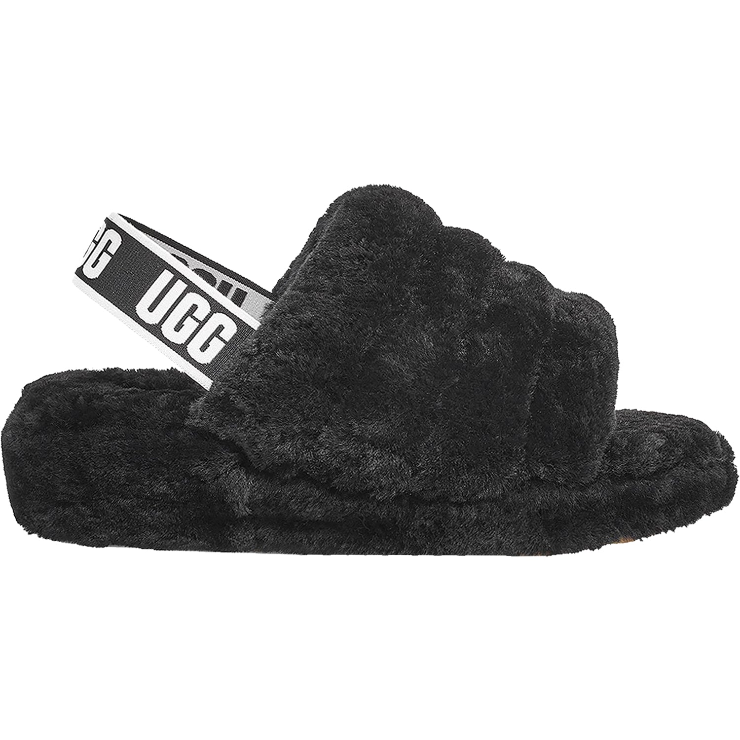 Womens Ugg Women's UGG Fluff Yeah Slide Black Sheepskin Black Sheepskin