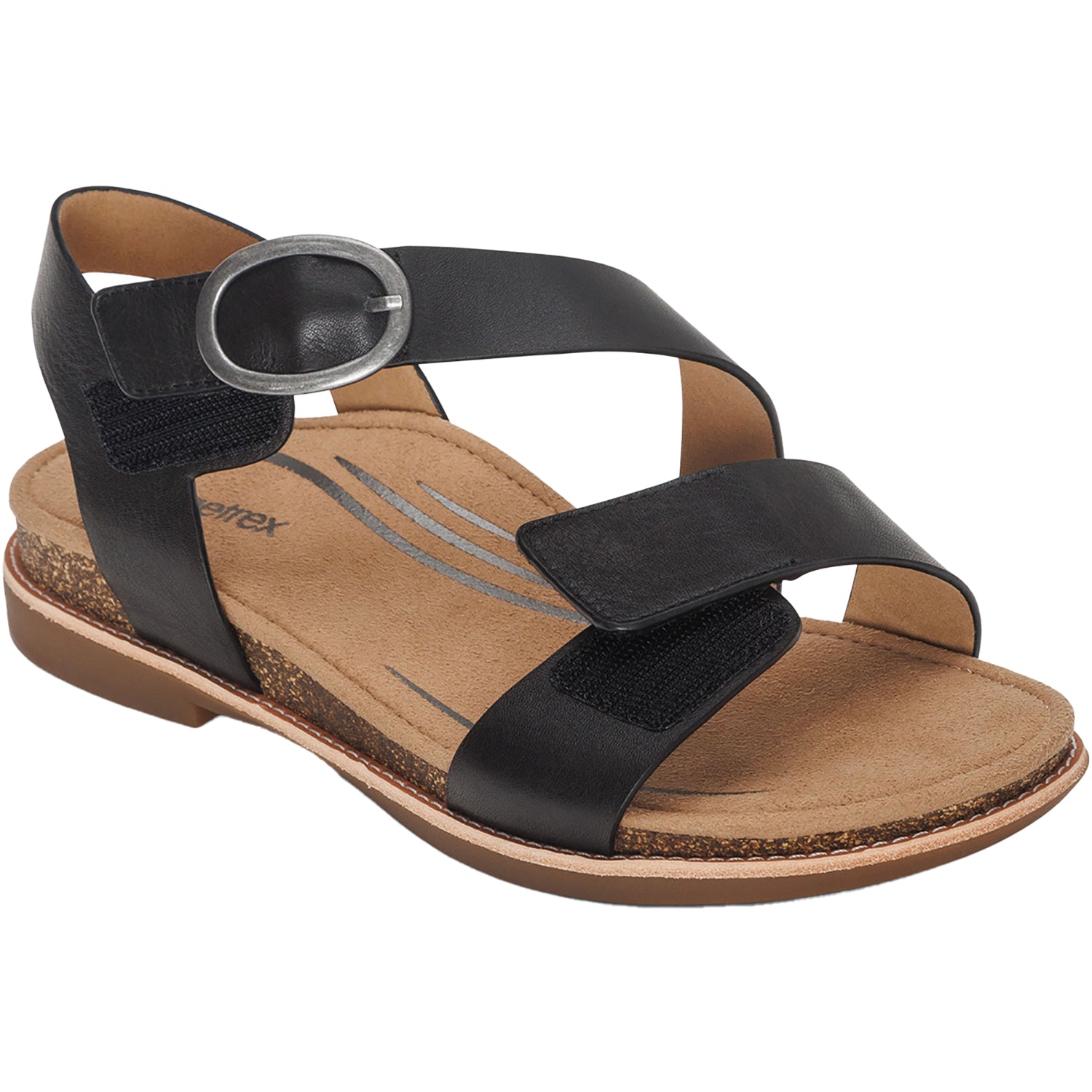 Womens Aetrex Women's Aetrex Tamara Black Leather Black Leather