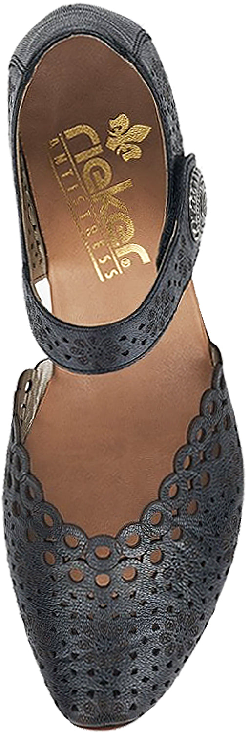 Womens Rieker Rieker 43753-00 Mirjam Women's Mary Janes Black Leather Black Leather