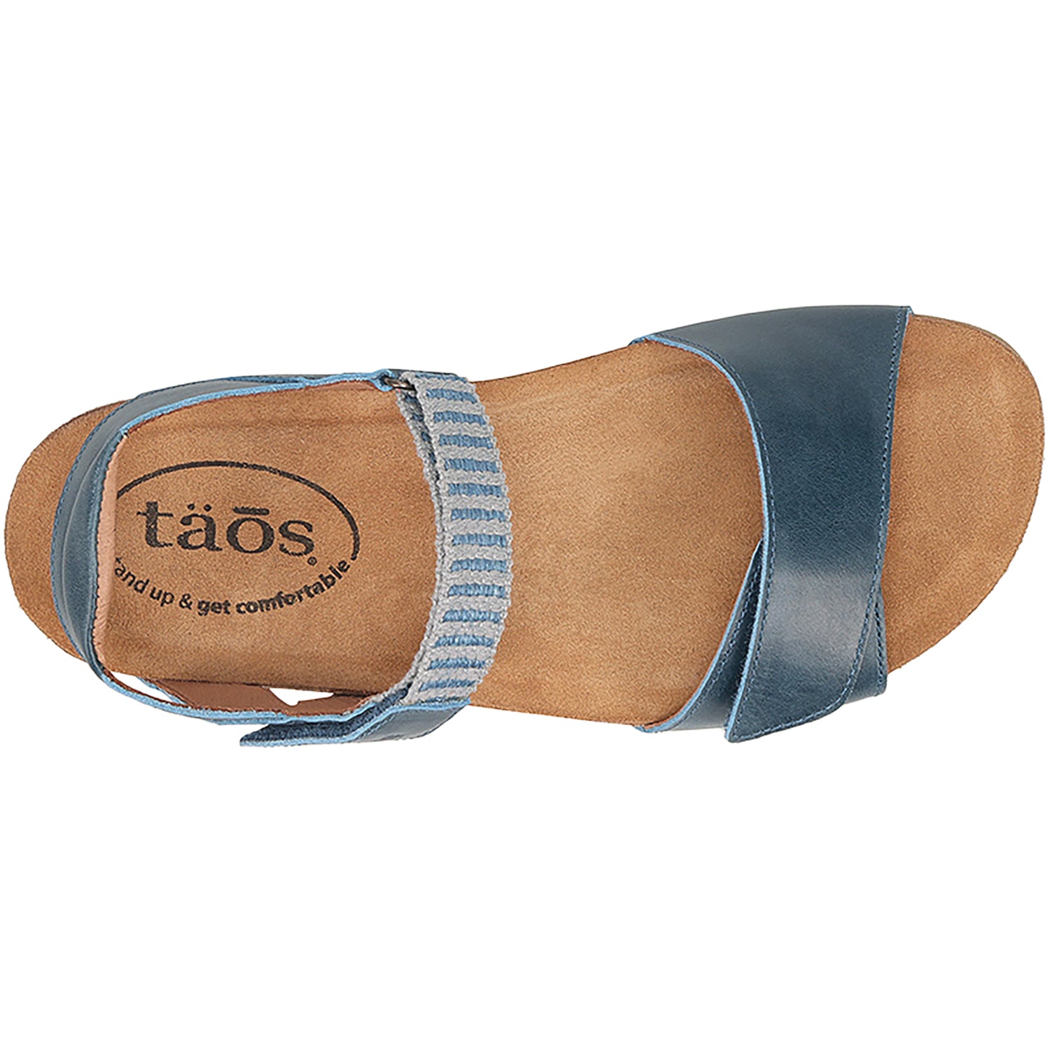 Womens Taos Taos Symbol Women's Sandals Petrol Blue Leather Petrol Blue Leather