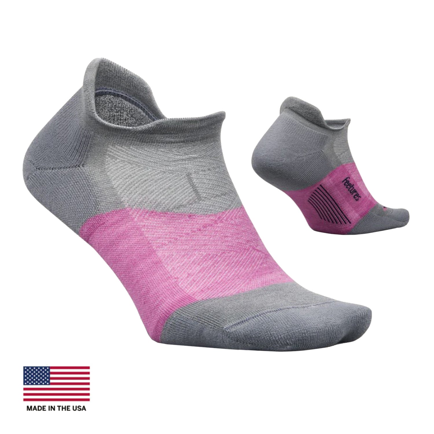 Unisex Feetures Unisex Feetures Merino 10 Max Cushion No Show Tab Amethyst Grey Amethyst Grey