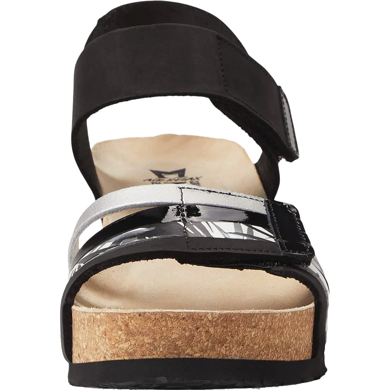 Womens Mephisto Mephisto Lucia Women's Wedge Heel Sandals Black Nubuck/Leather Black Nubuck/Leather