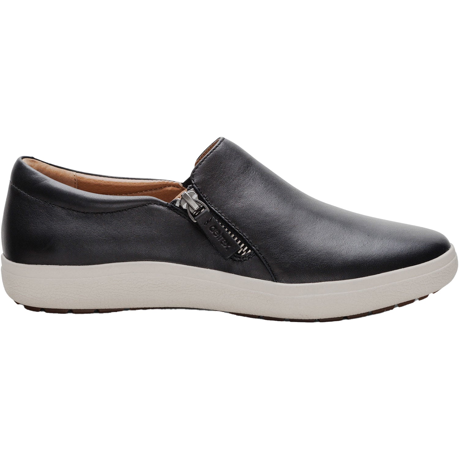 Aetrex Jenna Women's Slip Ons Black Leather 41 / Medium