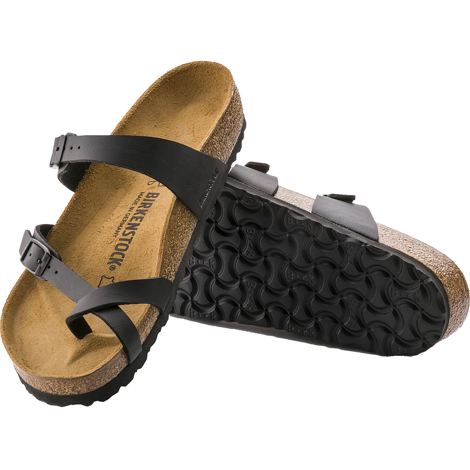 Womens Birkenstock Birkenstock Mayari Women's Thong Sandals Black Birko-Flor Black Birko-Flor