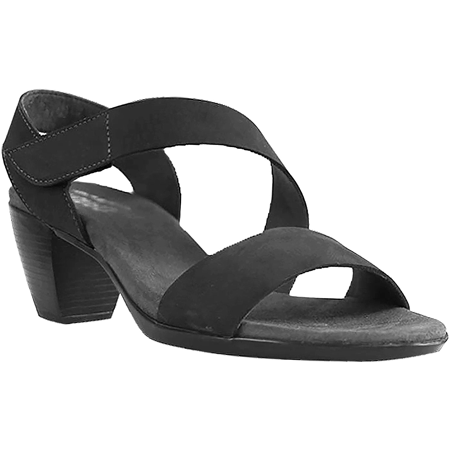 Womens Munro Munro Lucia Women's High Heel Ankle Strap Sandals Black Nubuck Black Nubuck