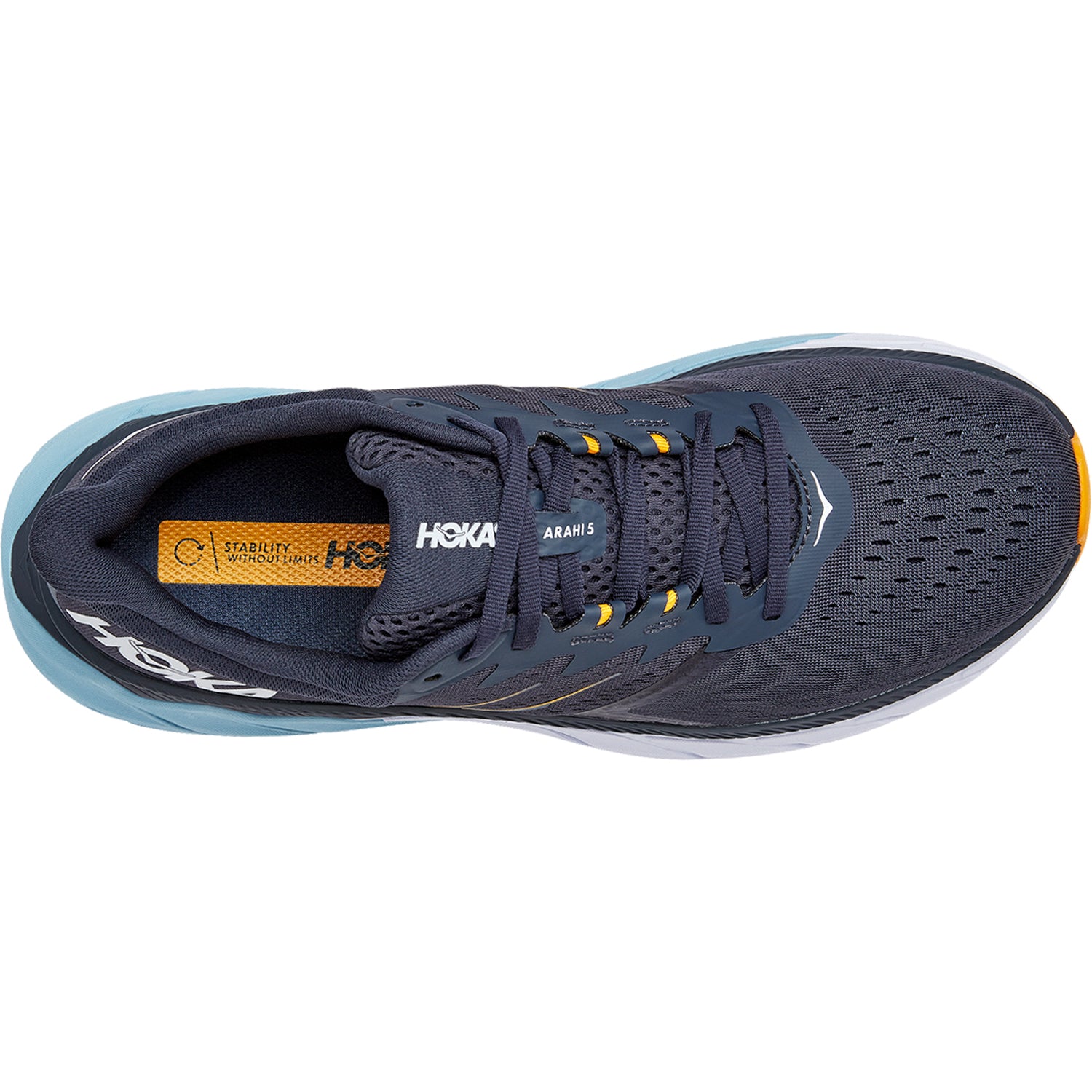 Mens Hoka one one Hoka Arahi 5 Men's Running Shoes Ombre Blue/Blue Fog Mesh Ombre Blue/Blue Fog Mesh