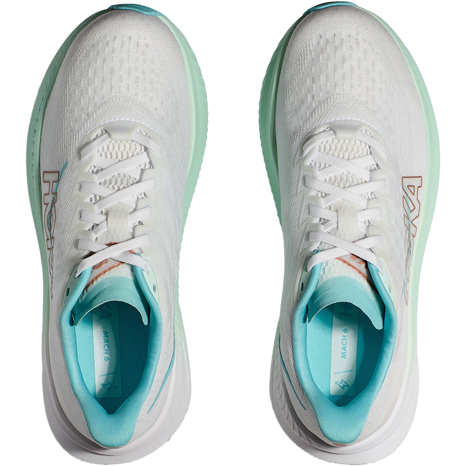 Womens Hoka one one Hoka Mach 6 Women's Athletic Shoes Frost/Rose Gold Synthetic Frost/Rose Gold Synthetic