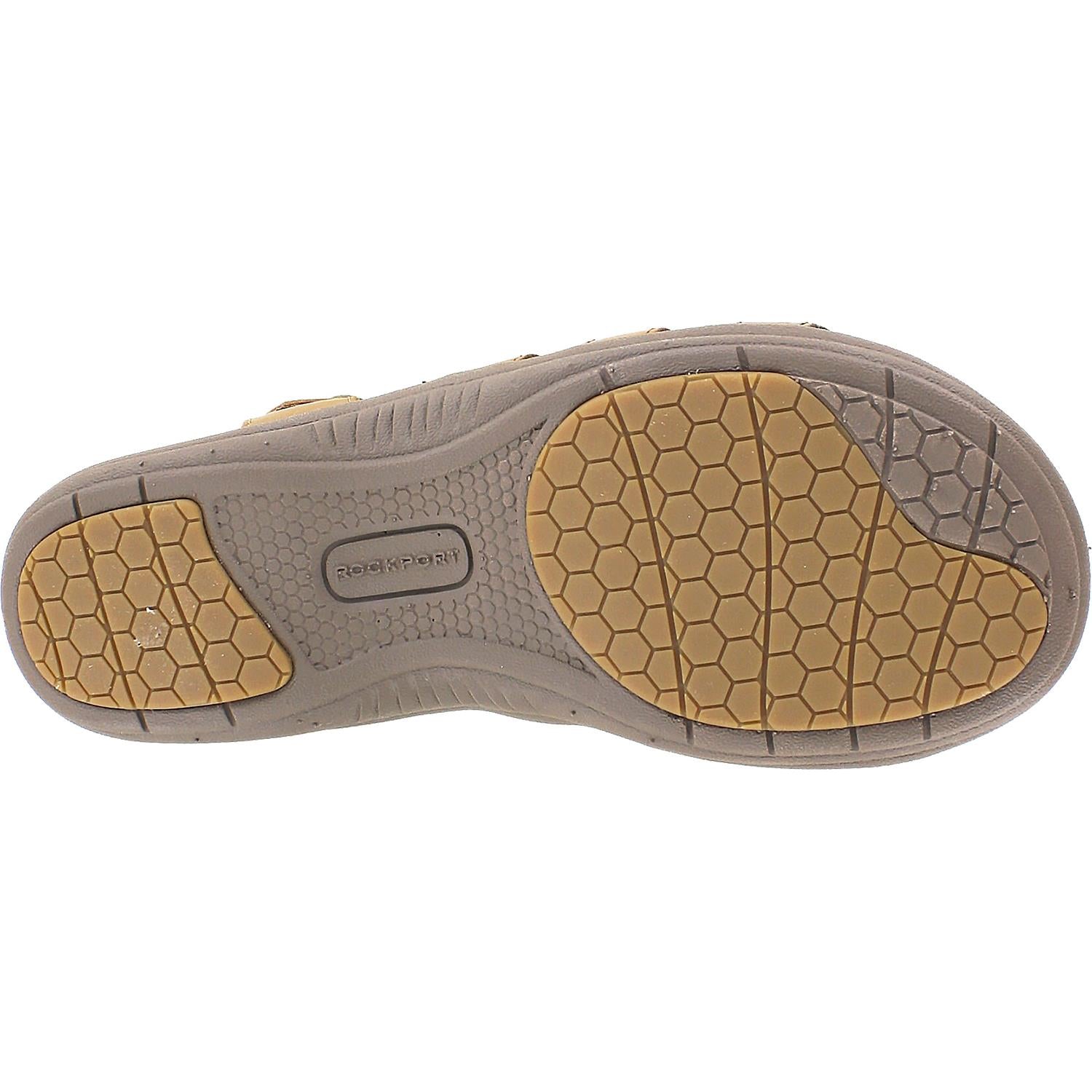 Womens Rockport Rockport Cobb Hill Rubey T-Strap Women's Sandal Tan Multi Leather Tan Multi Leather