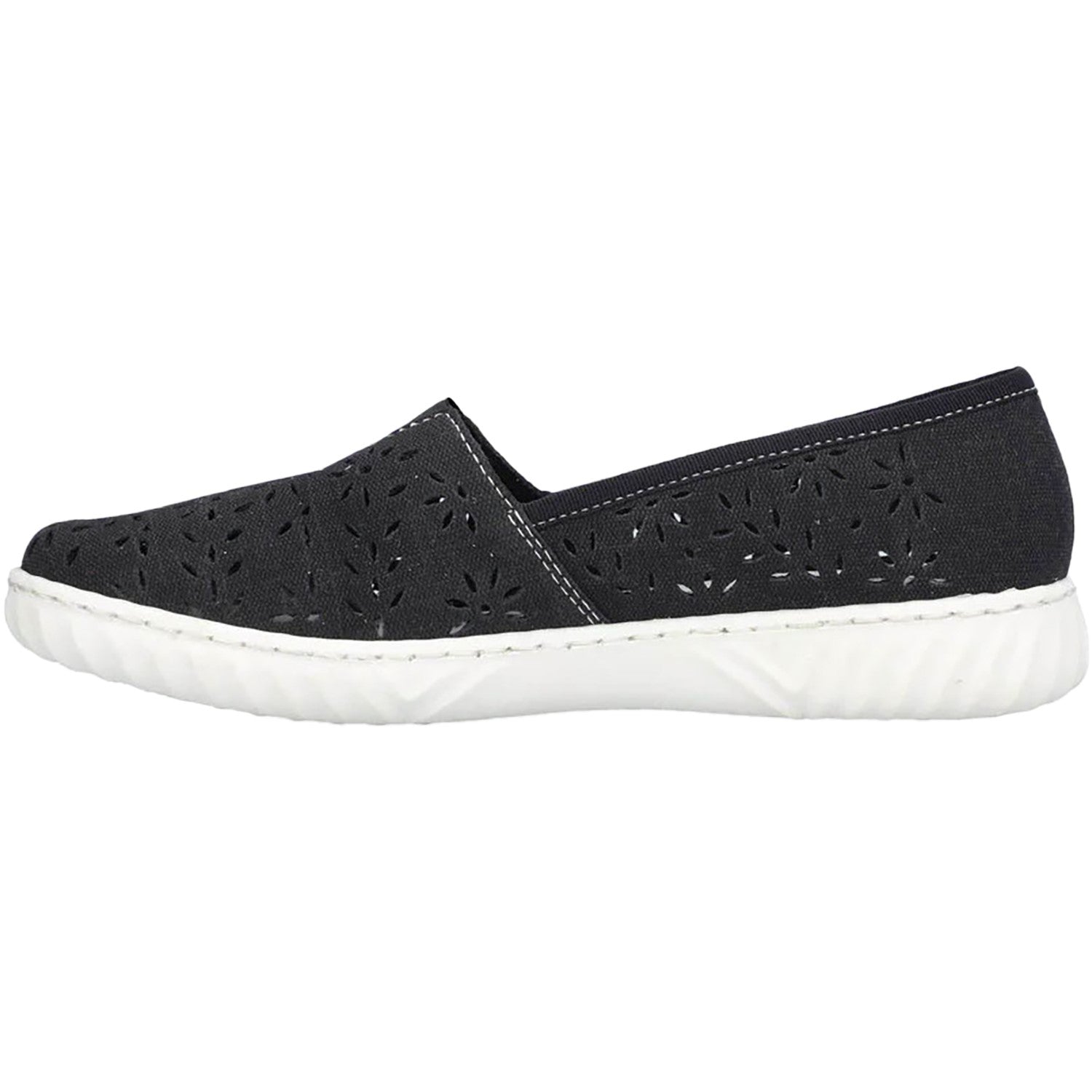 Womens Rieker Rieker N0955-00 Edna 55 Women's Slip Ons Black Synthetic Black Synthetic