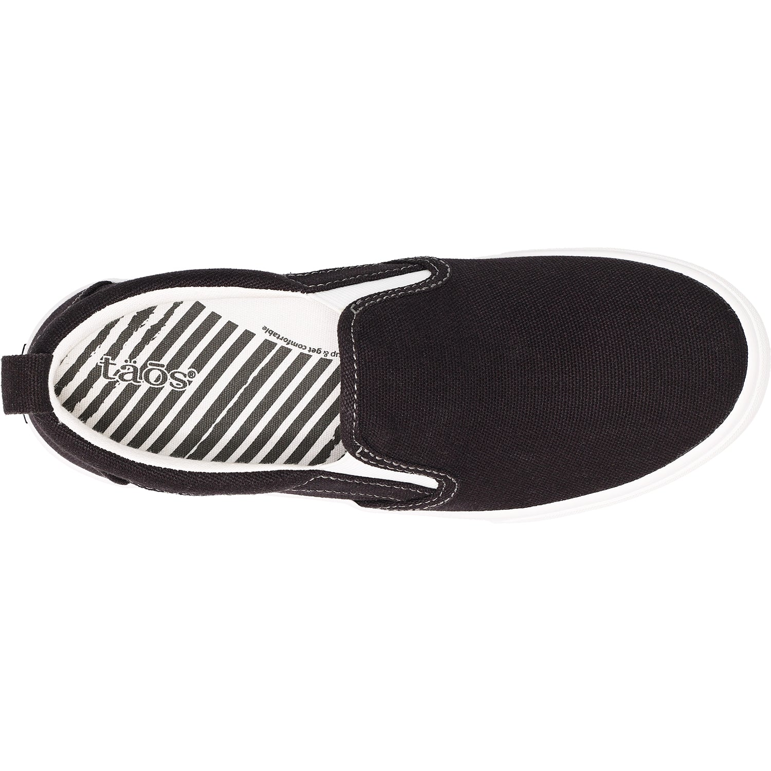 Womens Taos Taos Rubber Soul Women's Sneakers Black/White Canvas Black/White Canvas