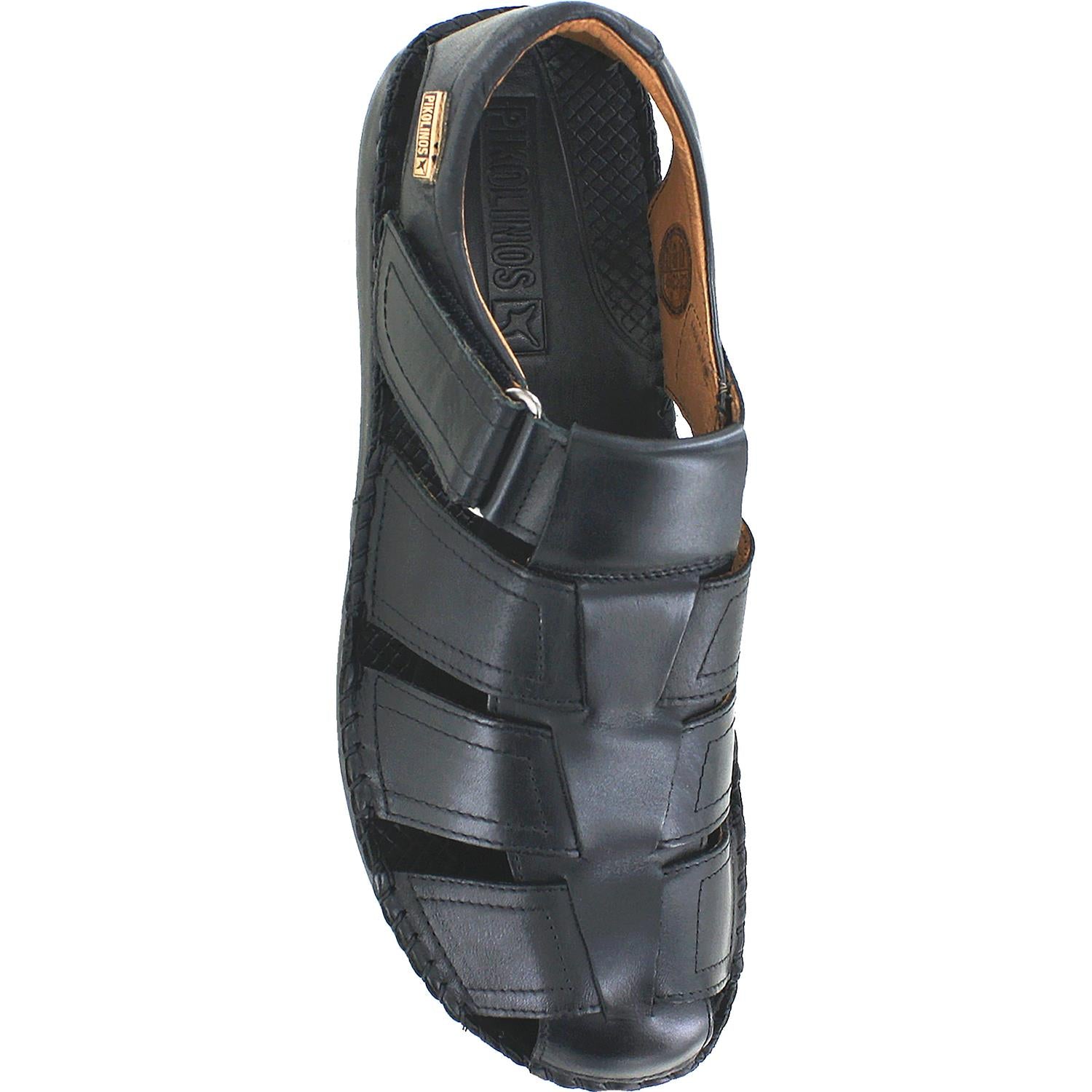 Mens Pikolinos Pikolinos Tarifa Fisherman Sandal 06J-5433 Men's Fisherman Sandals Black Leather Black Leather