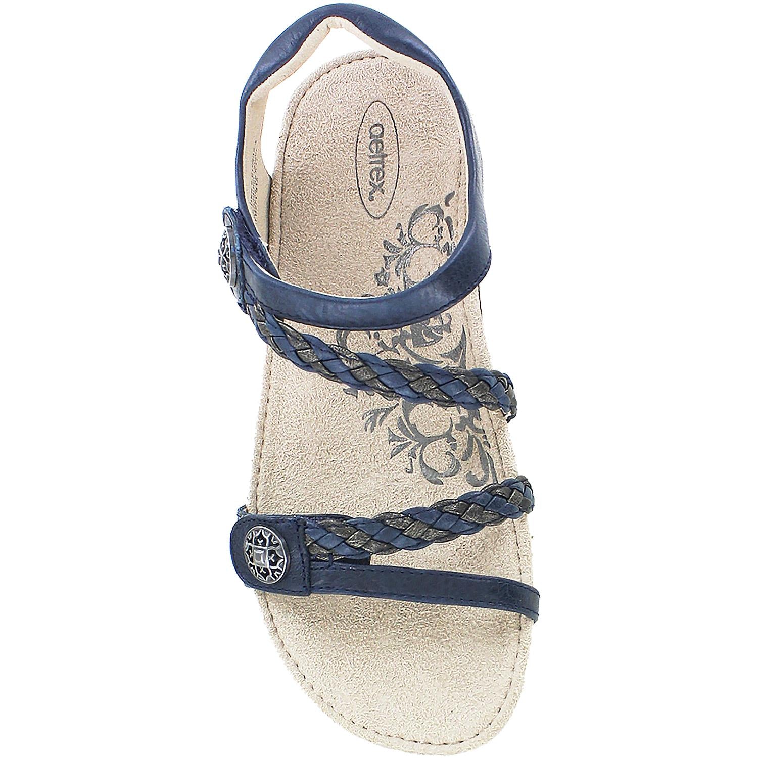 Womens Aetrex Women's Aetrex Jillian Navy Leather Navy Leather