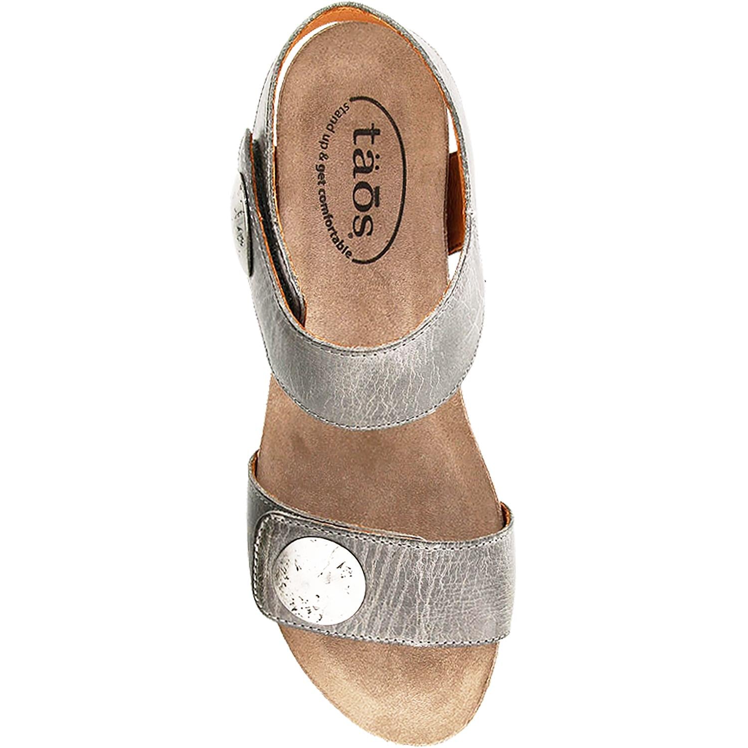 Womens Taos Taos Carousel 2 Women's Wellness Sandals Graphite Leather Graphite Leather