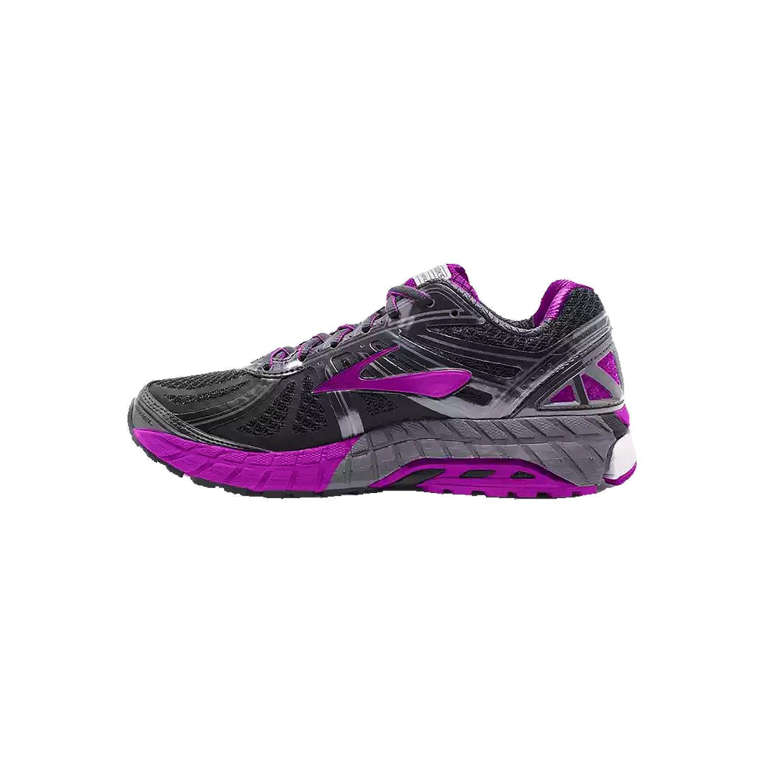 Womens Brooks Brooks Ariel 16 Women's Running Shoes Anthracite/Purple Cactus Flower Mesh Anthracite/Purple Cactus Flower Mesh