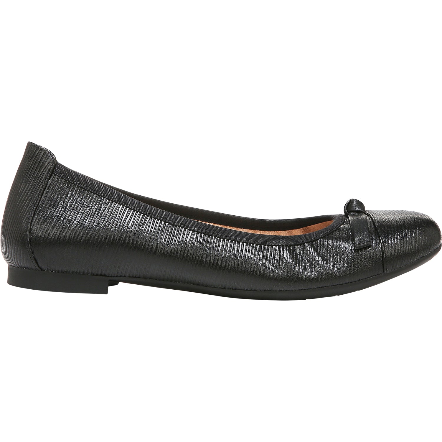 Womens Vionic Vionic Amorie Women's Slip On Flats Black Wavy Leather Black Wavy Leather
