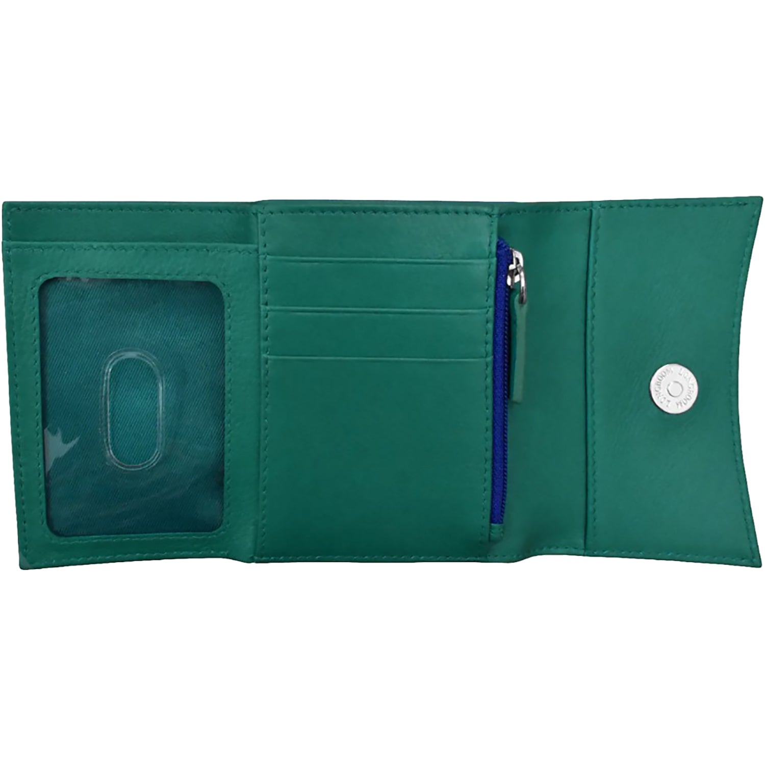 Ili new york ili New York Two Tone Pocket Wallet Handbag Aqua/Cobalt Aqua/Cobalt