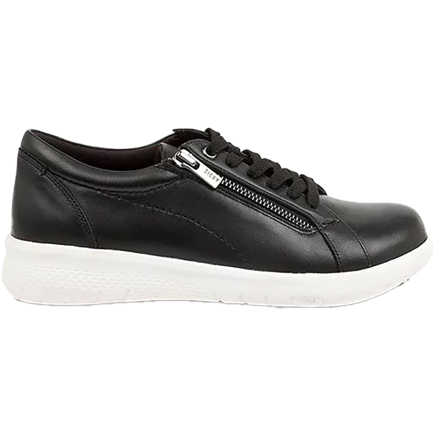 Womens Ziera Ziera Solar with White Sole Women's Sneakers Black With White Sole Leather Black With White Sole Leather