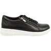 Womens Ziera Ziera Solar with White Sole Women's Sneakers Black With White Sole Leather Black With White Sole Leather