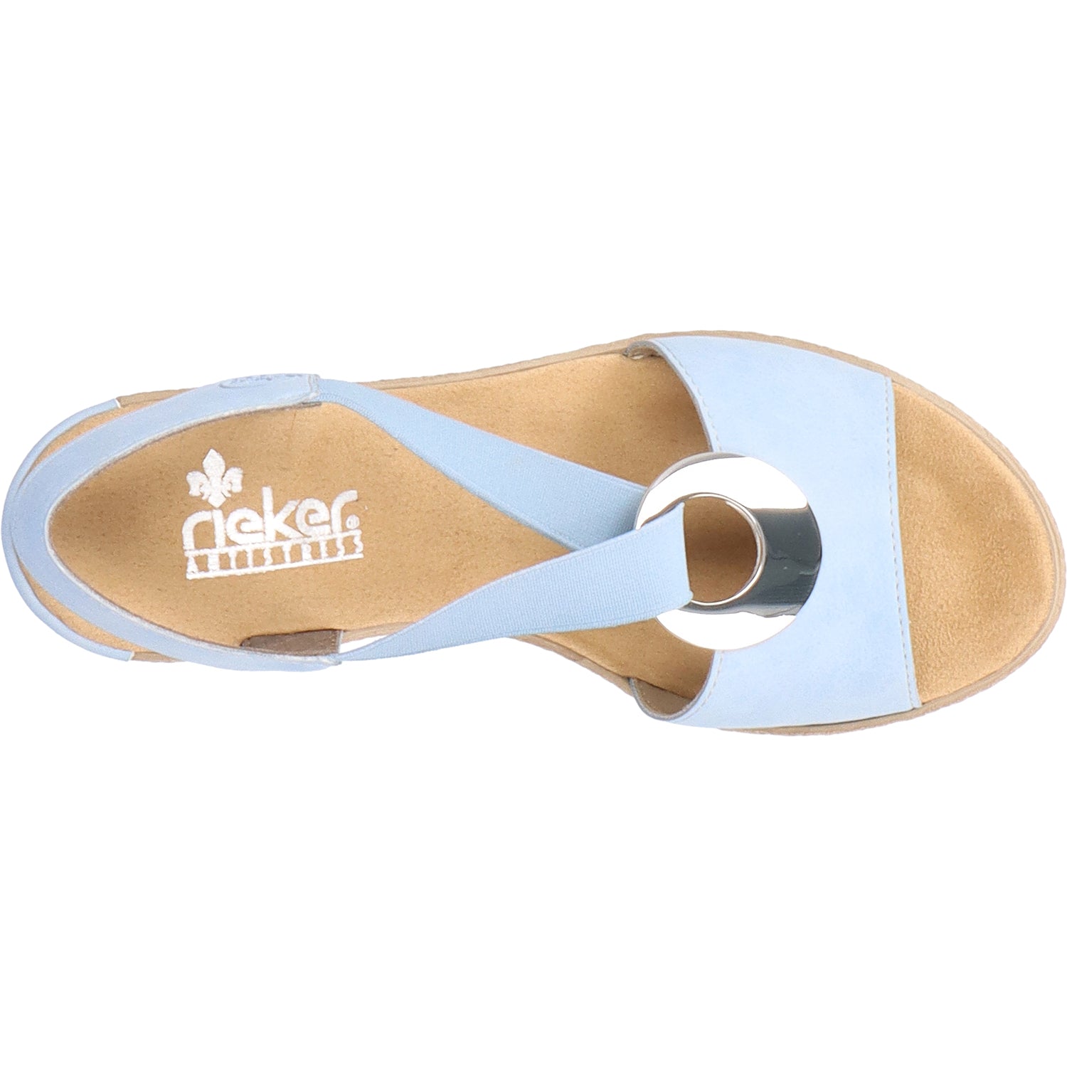 Womens Rieker Rieker 624H6-10 Fanni H6 Women's Backstrap Sandals Aqua Synthetic Aqua Synthetic
